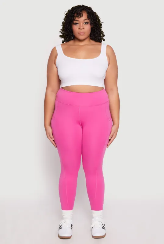 Plus Size High Waist Side Pocket Leggings sold by Rainbow
