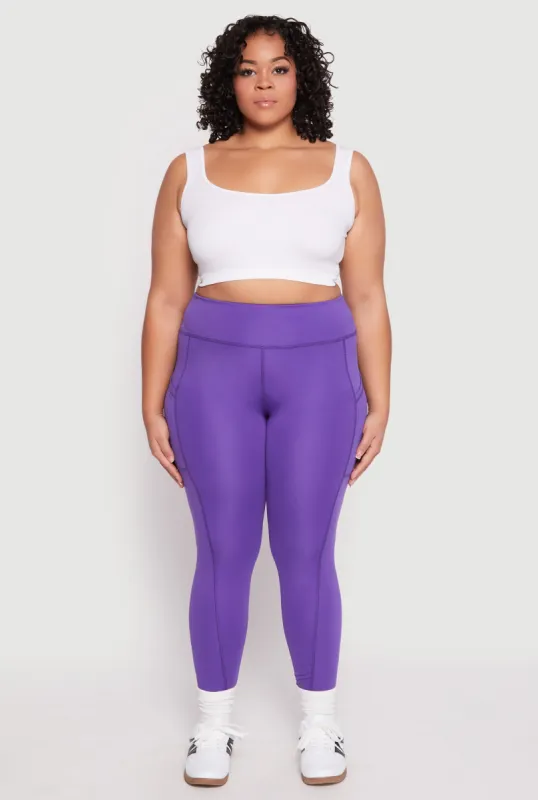 Plus Size High Waist Side Pocket Leggings sold by Rainbow