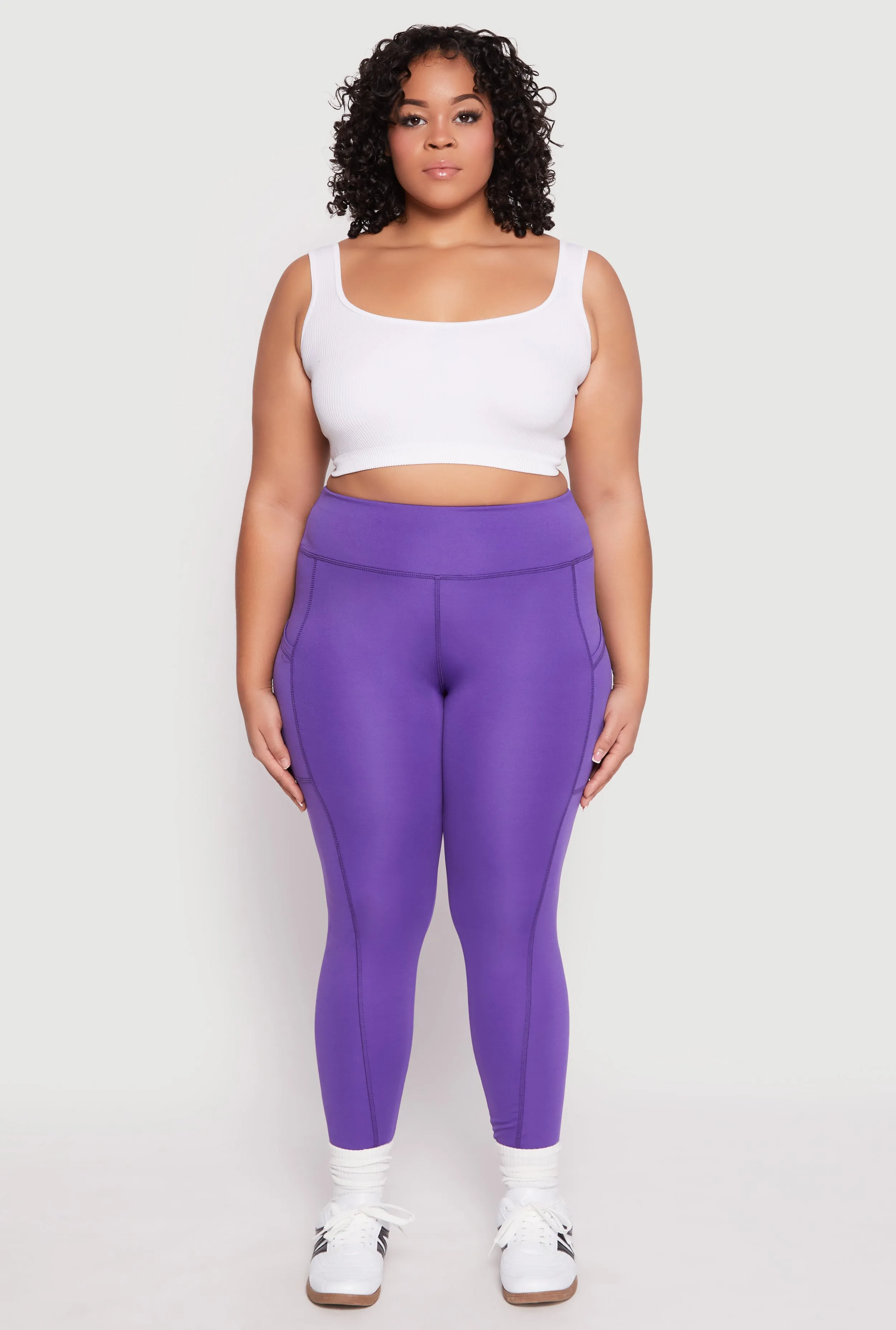 Plus Size High Waist Side Pocket Leggings sold by Rainbow