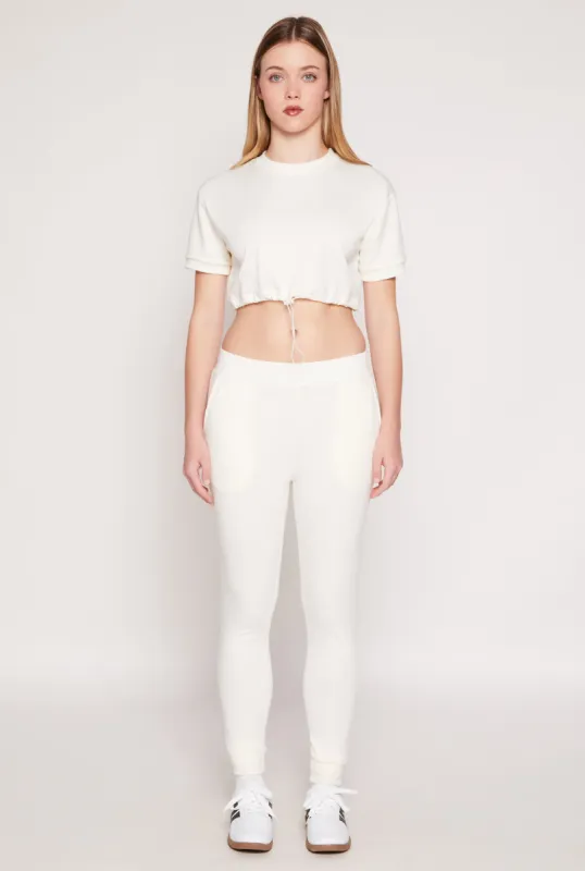 French Terry Pull On High Waisted Joggers sold by Rainbow