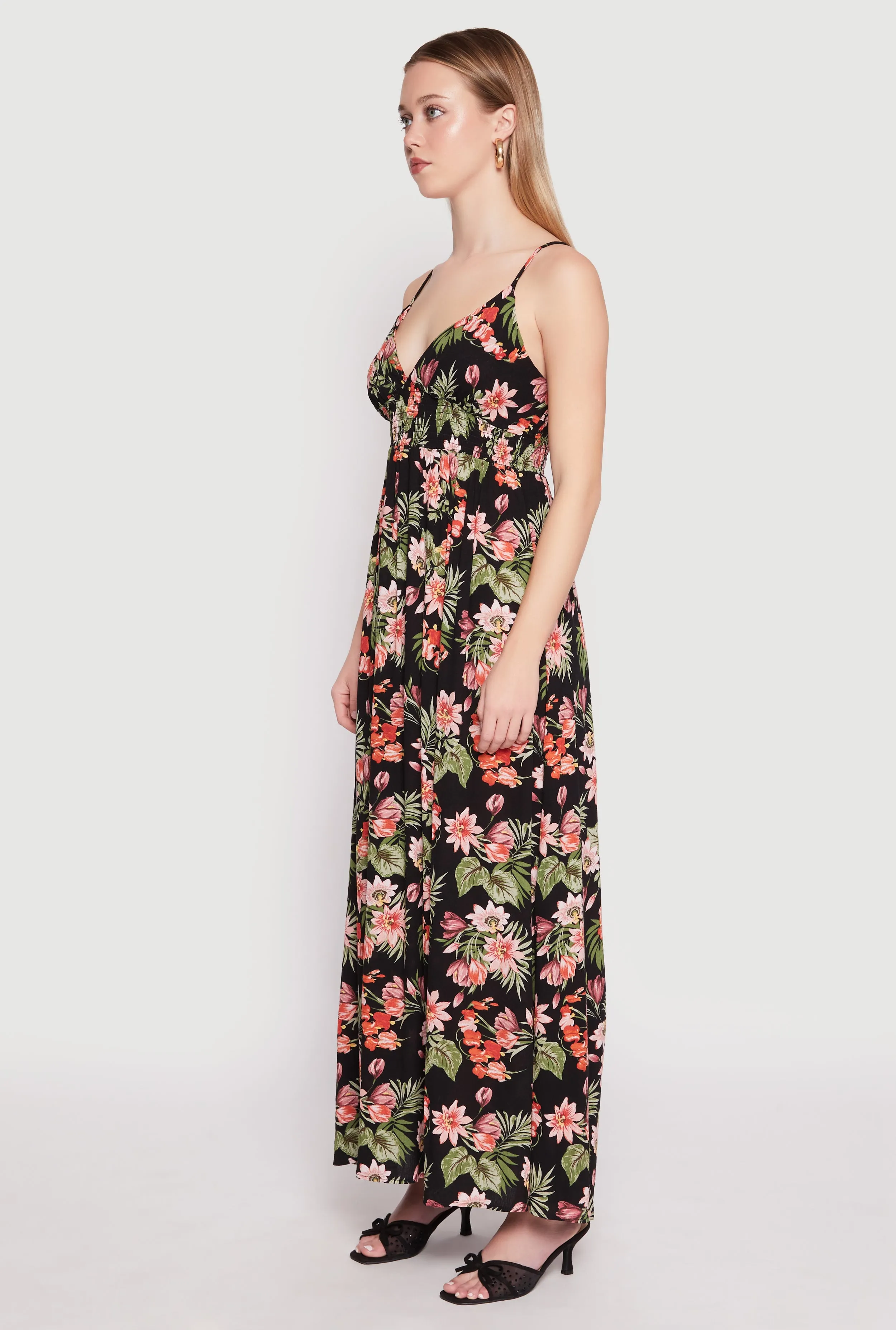Floral Print Empire Waist Maxi Dress sold by Rainbow product image thumbnail 2