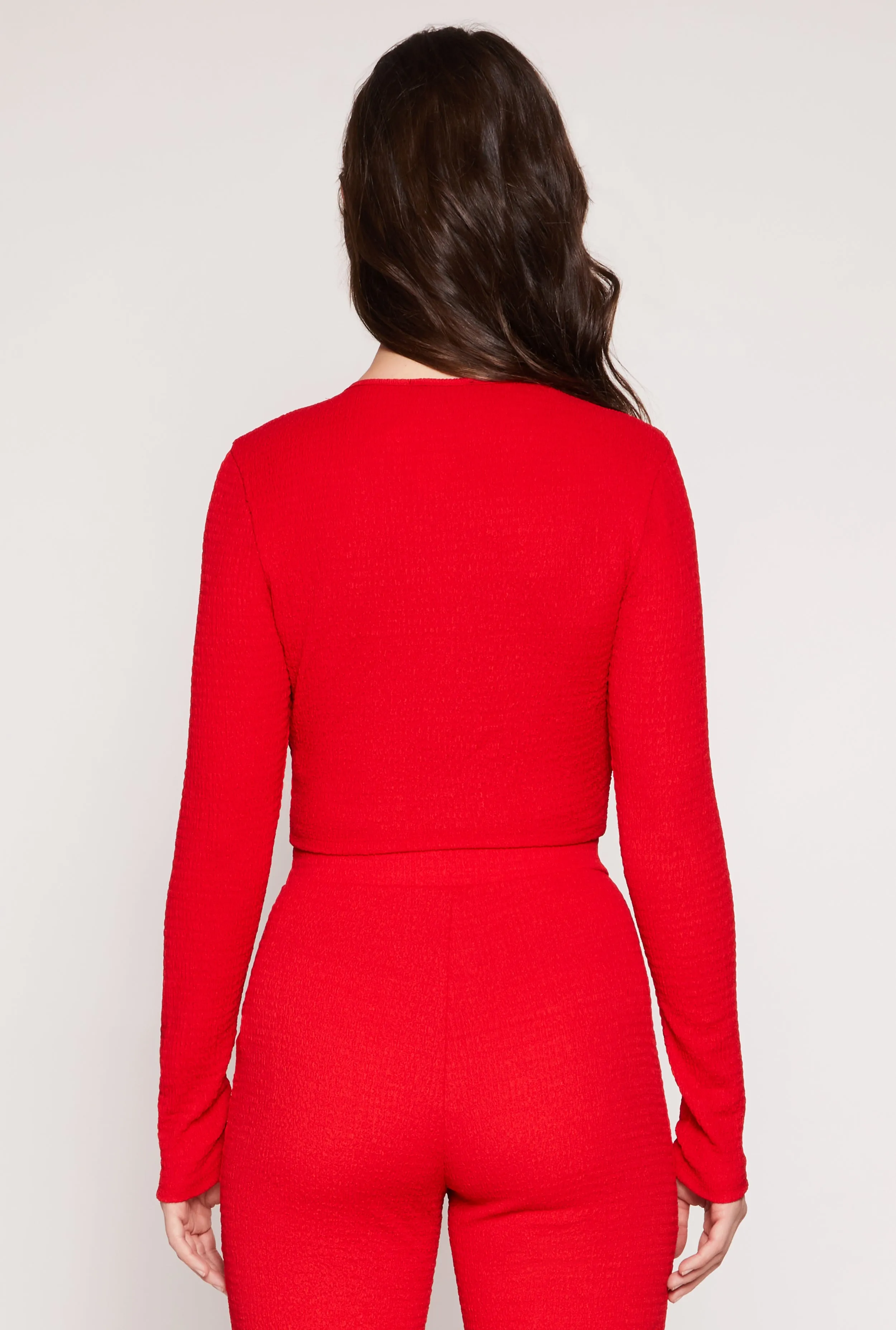 Textured Knit Keyhole Crop Top sold by Rainbow product image thumbnail 5