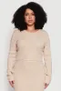 Plus Size Daisy Cable Knit Crew Neck Sweater sold by Rainbow