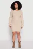 Plus Size Daisy Cable Knit Crew Neck Sweater sold by Rainbow