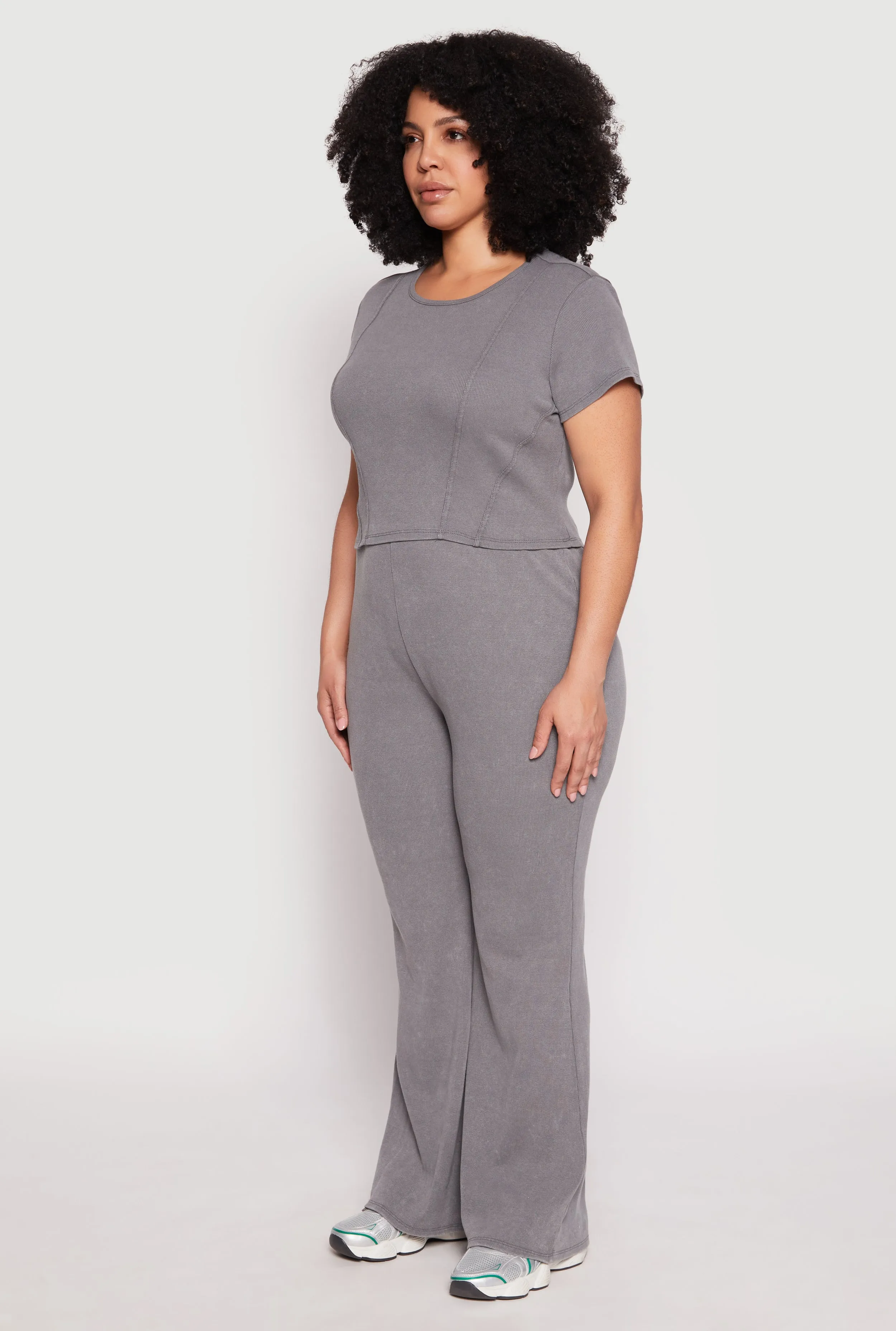 Plus Size Almost Famous Acid Wash Crop Top sold by Rainbow product image thumbnail 3