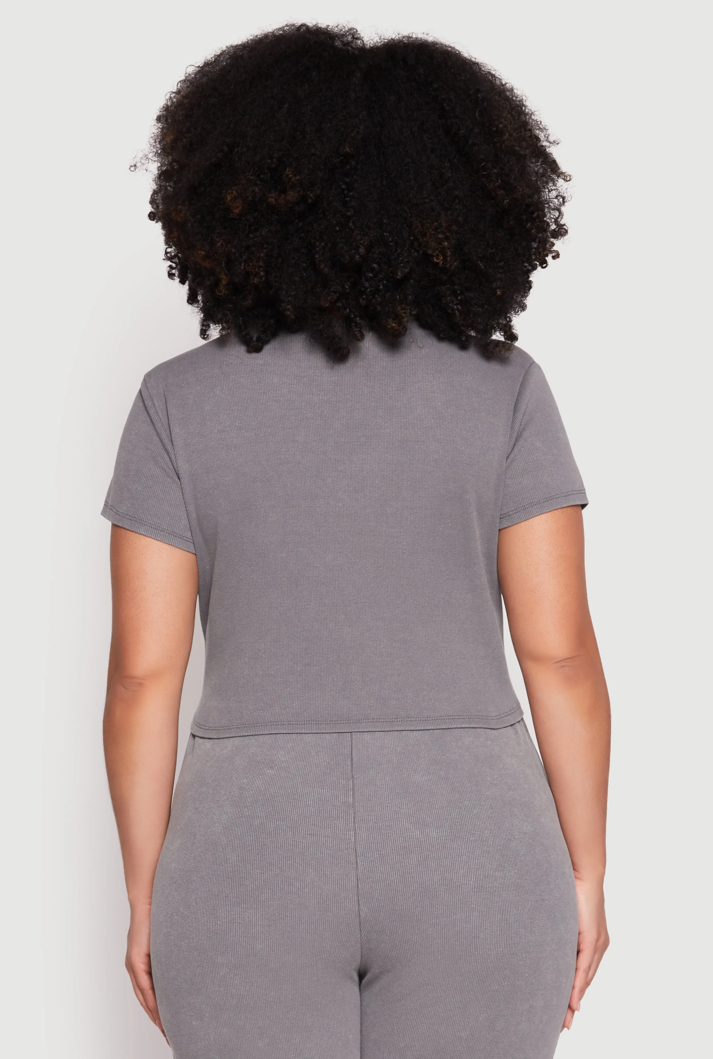 Plus Size Almost Famous Acid Wash Crop Top sold by Rainbow product image thumbnail 5