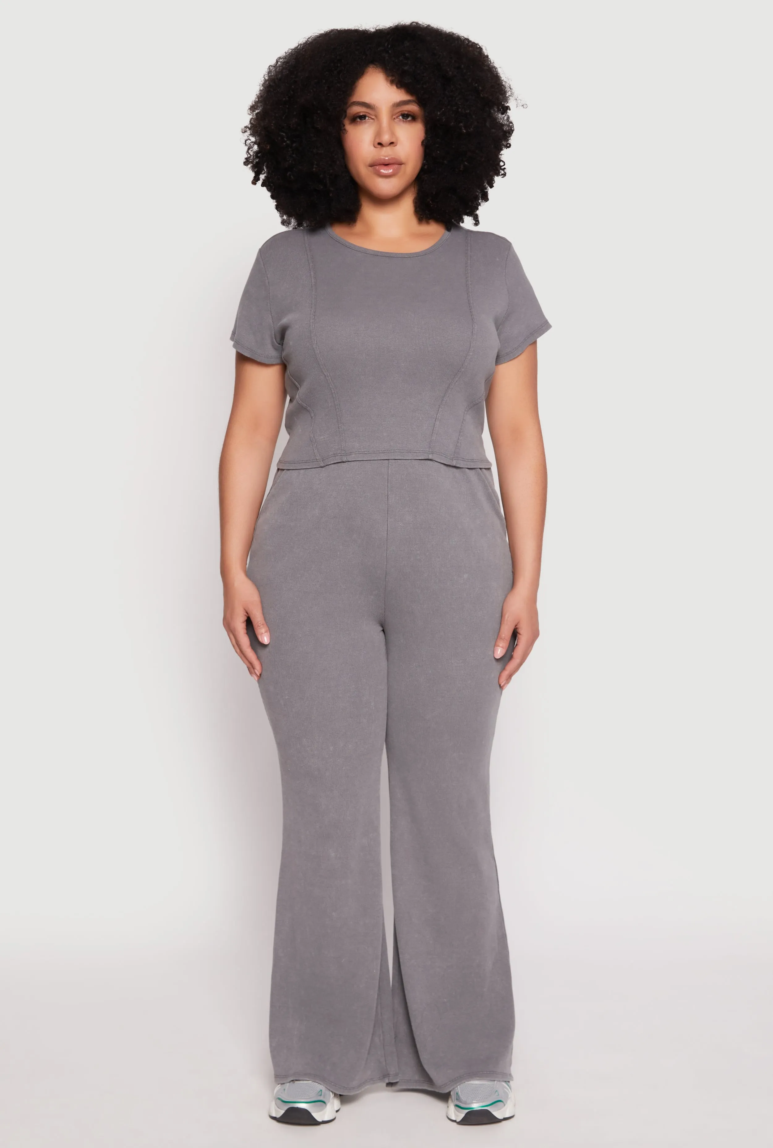 Plus Size Almost Famous Acid Wash Crop Top sold by Rainbow product image thumbnail 2