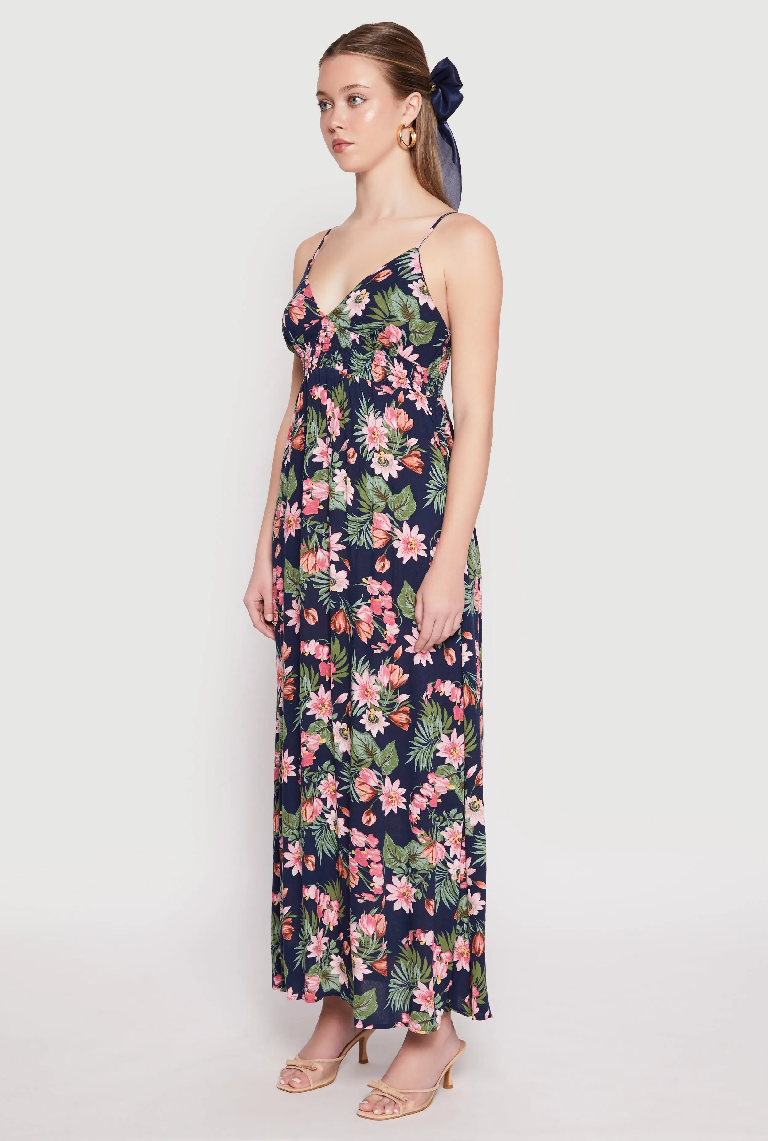 Floral Print Empire Waist Maxi Dress sold by Rainbow product image thumbnail 2