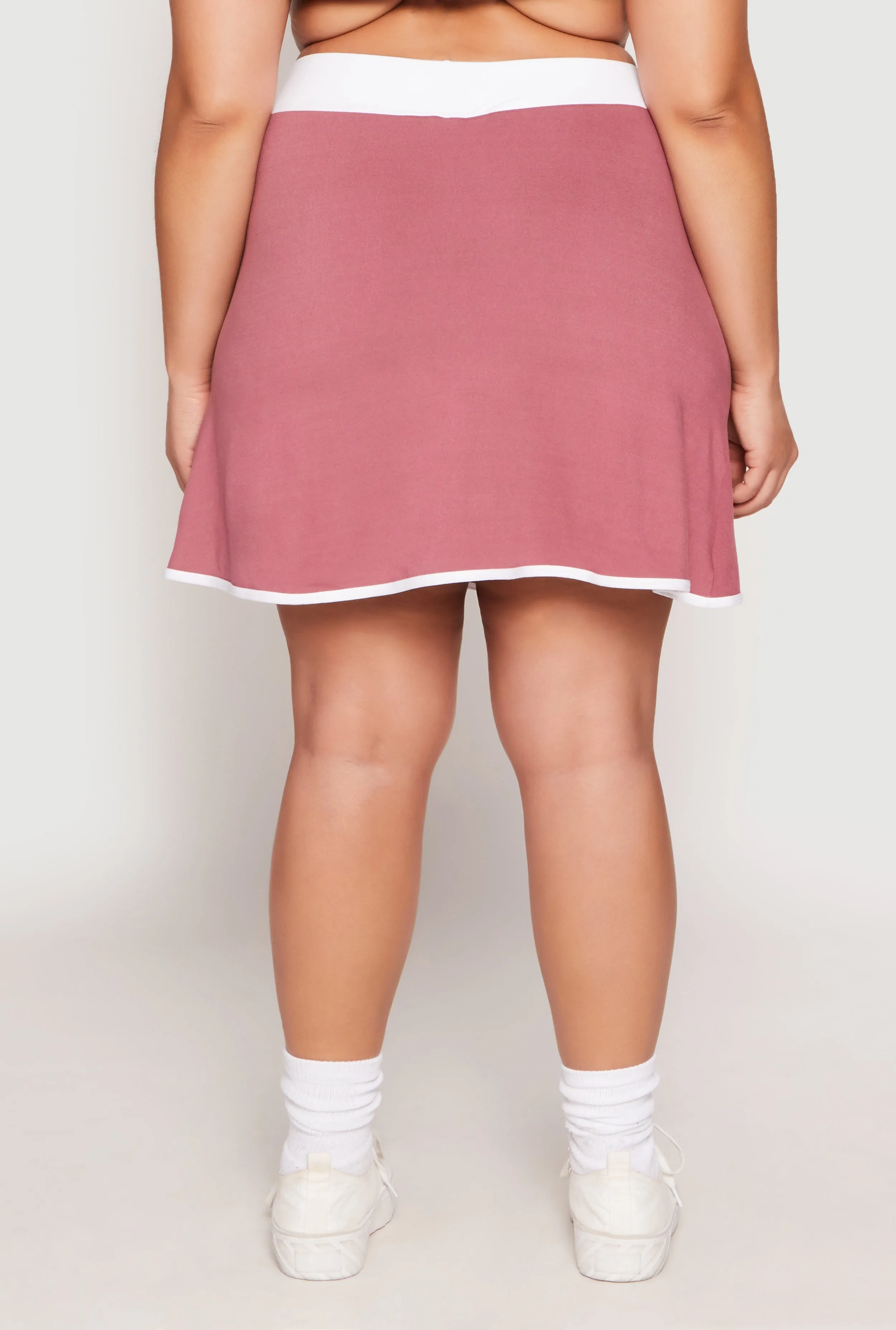 Plus Size Contrast Trim Side Slit Tennis Skirt sold by Rainbow product image thumbnail 3
