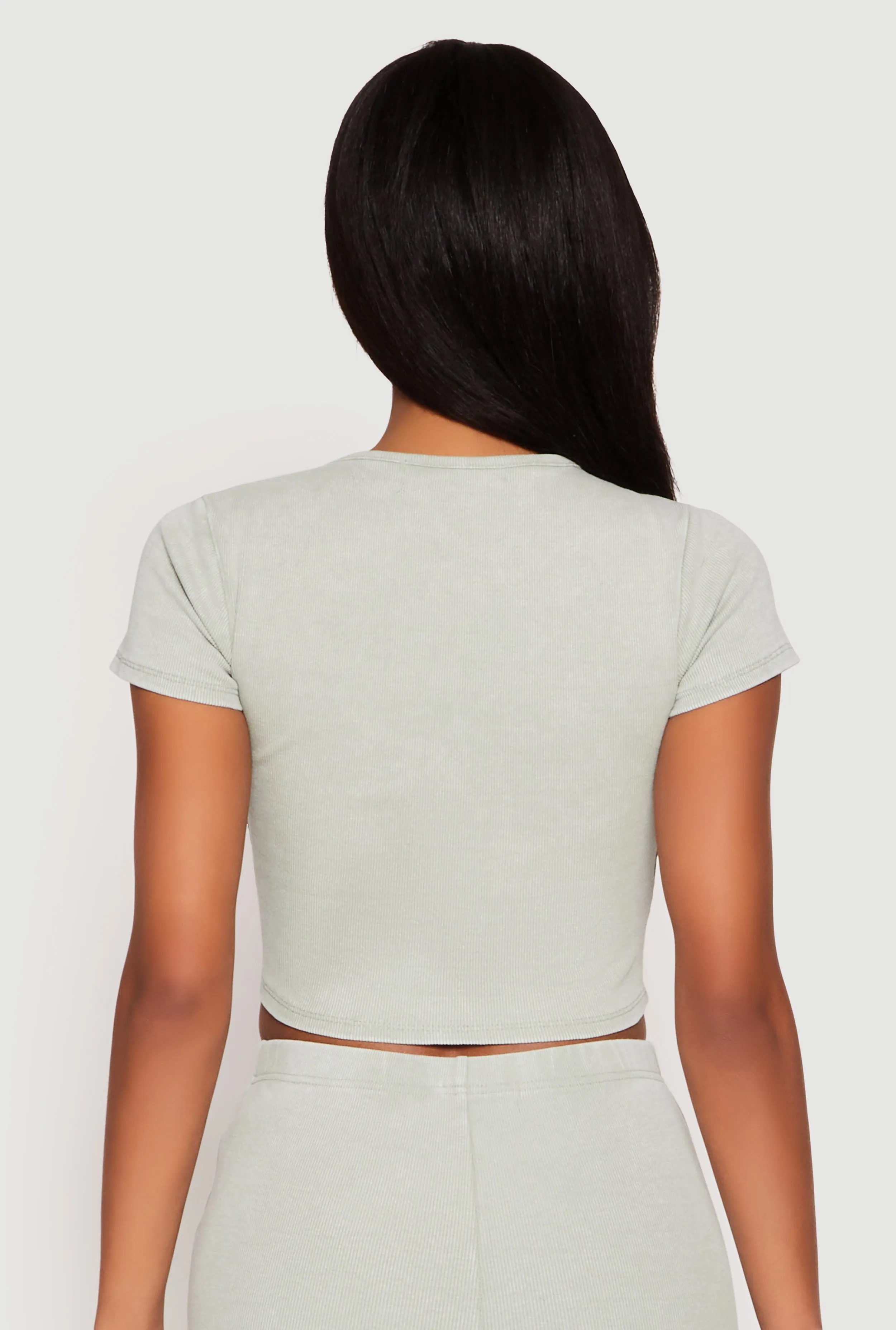 Almost Famous Ribbed Knit Crop Top sold by Rainbow product image thumbnail 5