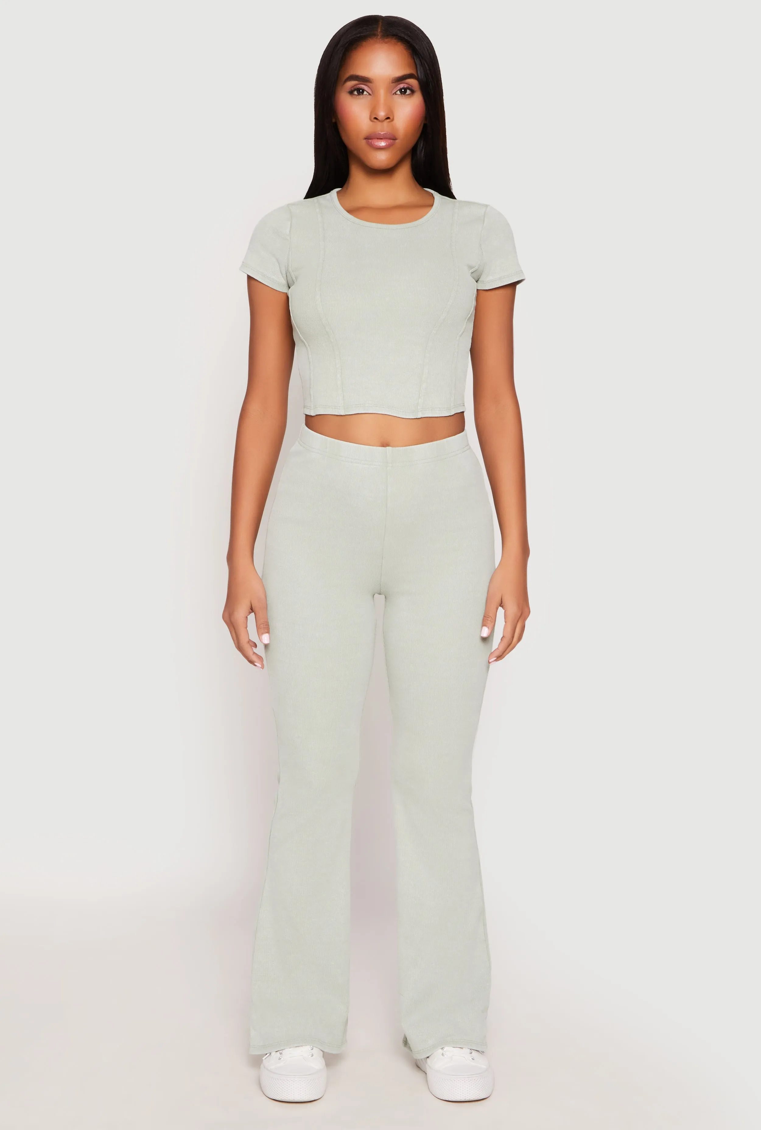 Almost Famous Ribbed Knit Crop Top sold by Rainbow product image thumbnail 2