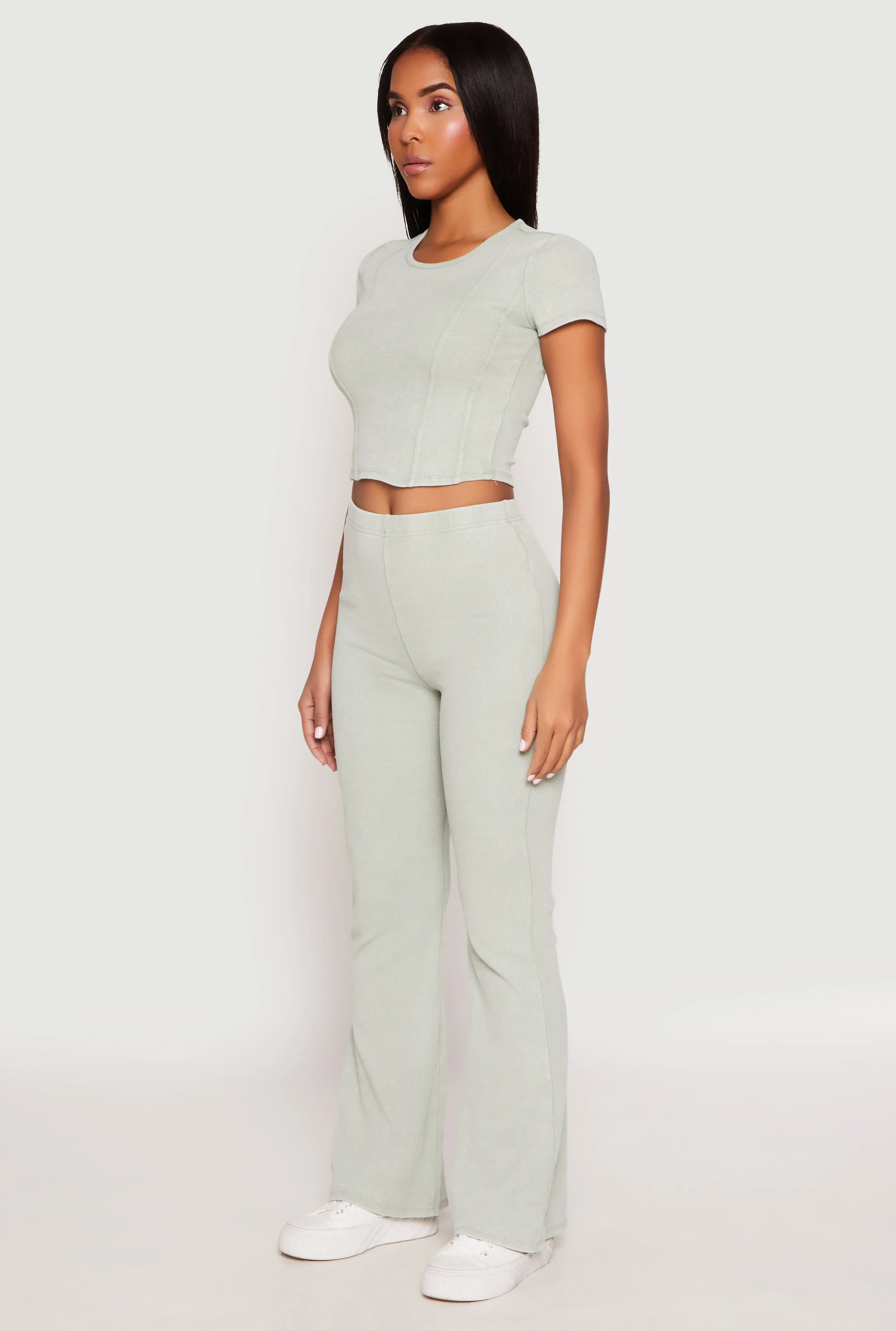 Almost Famous Ribbed Knit Crop Top sold by Rainbow product image thumbnail 3