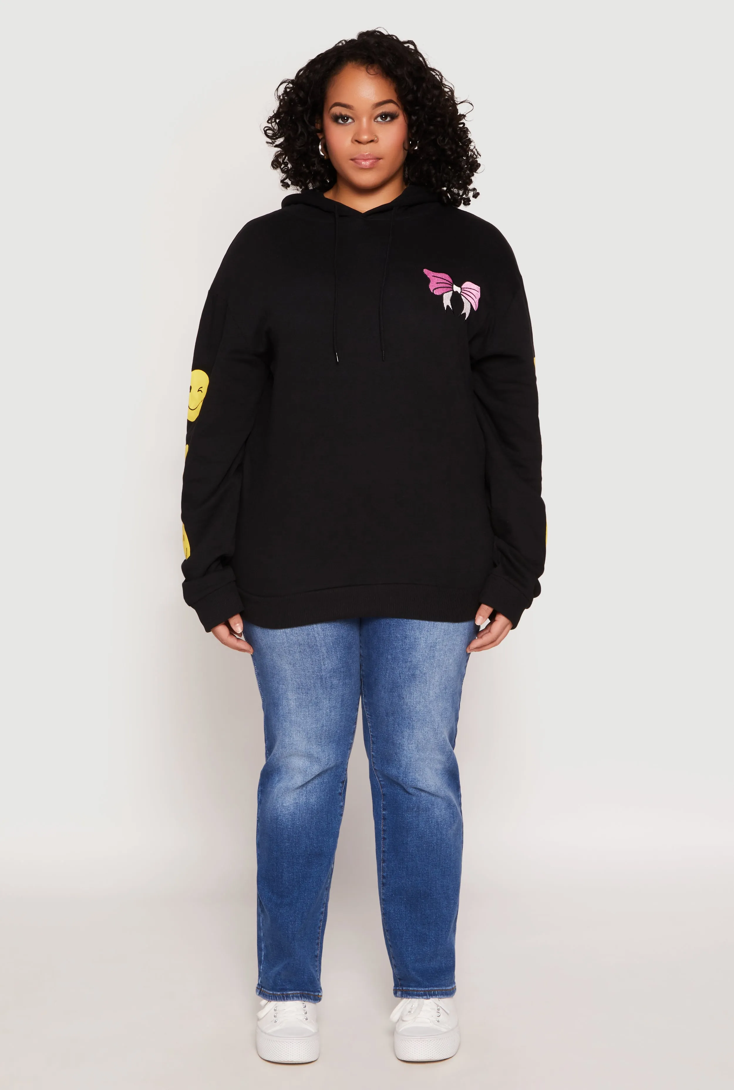 Plus Size Positive Good Vibes Always Smile Hoodie sold by Rainbow