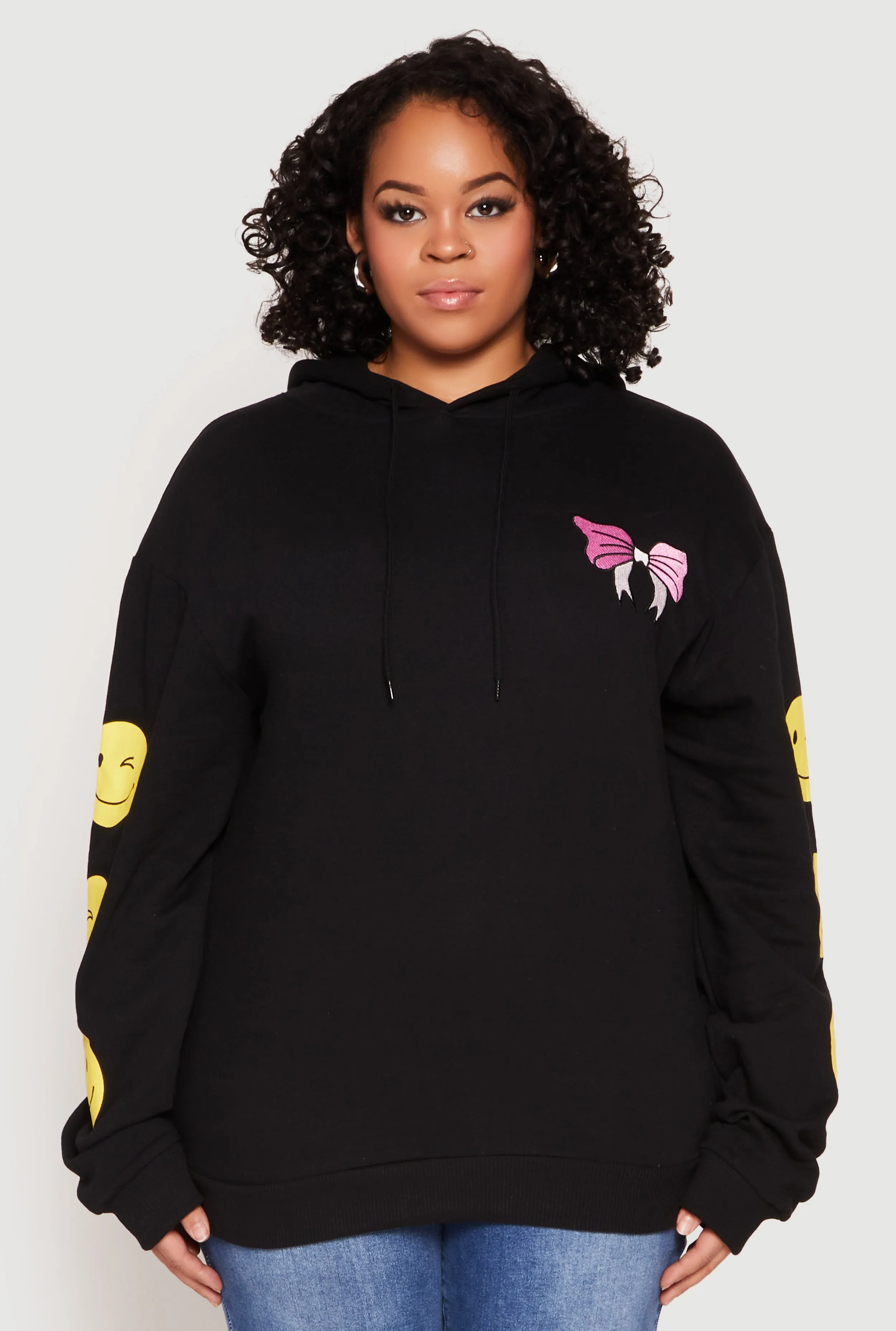 Plus Size Positive Good Vibes Always Smile Hoodie sold by Rainbow product image thumbnail 2