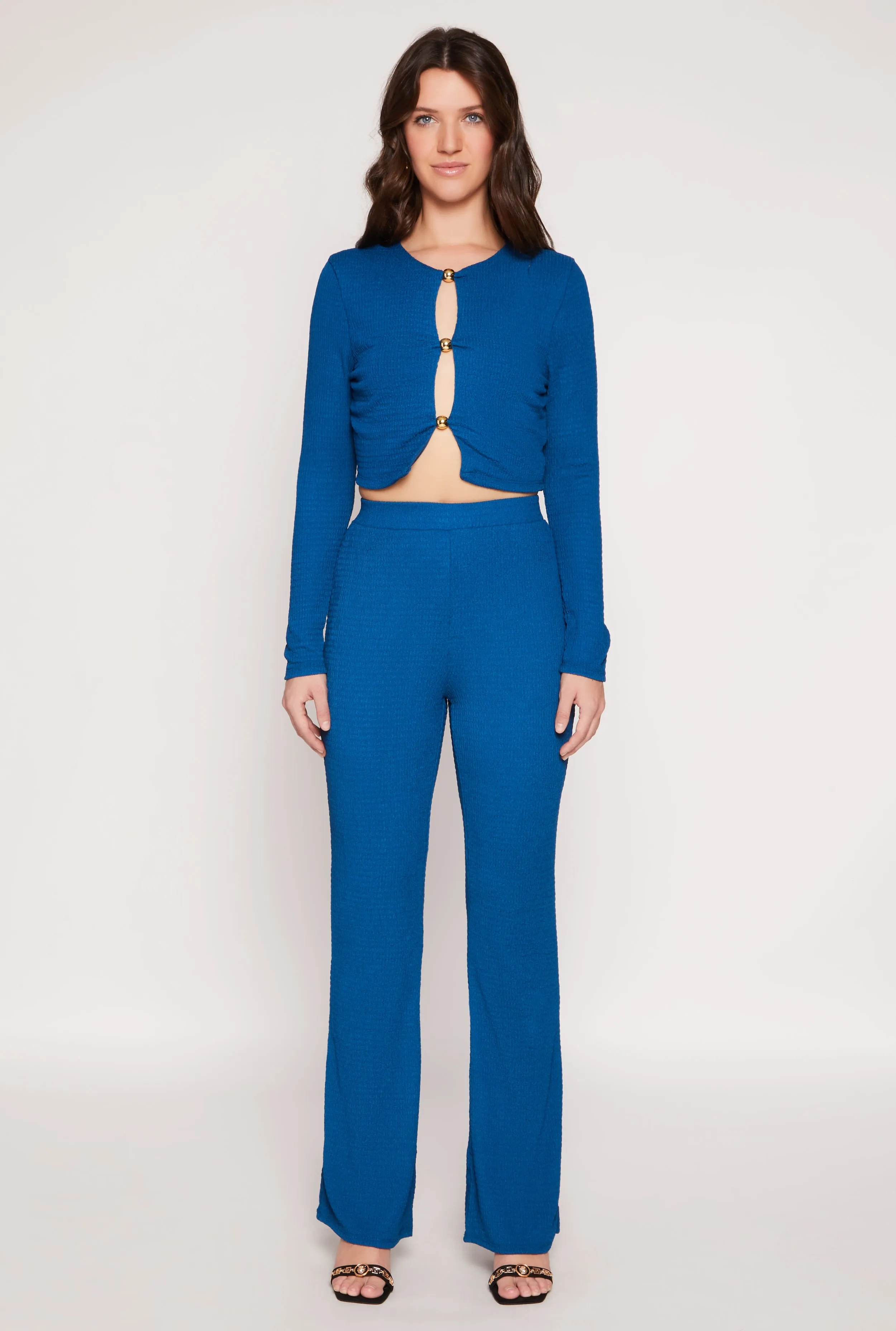 Textured Knit Straight Leg Pants sold by Rainbow