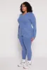 Plus Size Seamless Acid Wash Zip Front Hoodie sold by Rainbow