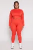 Plus Size Seamless Rib Knit Tie Back Top sold by Rainbow