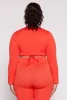 Plus Size Seamless Rib Knit Tie Back Top sold by Rainbow