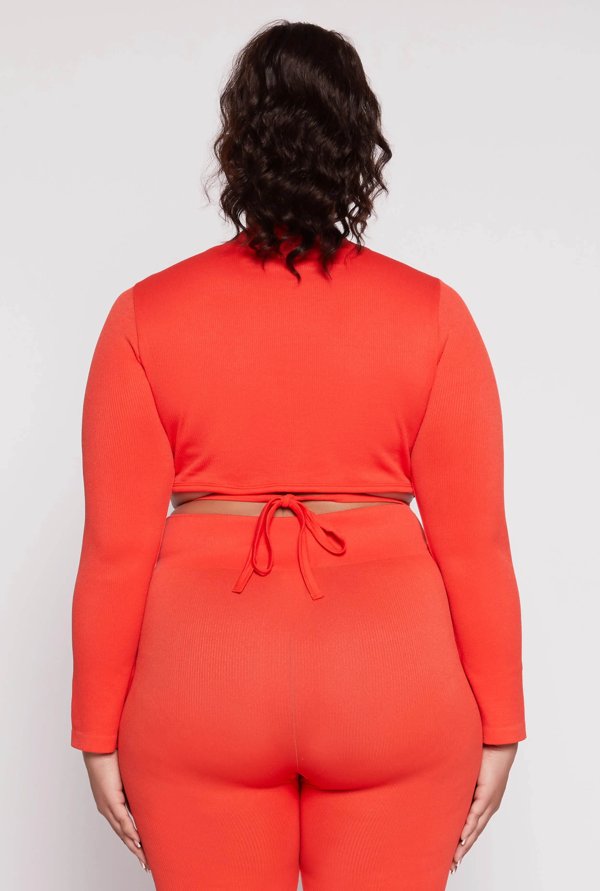 Plus Size Seamless Rib Knit Tie Back Top sold by Rainbow product image thumbnail 5