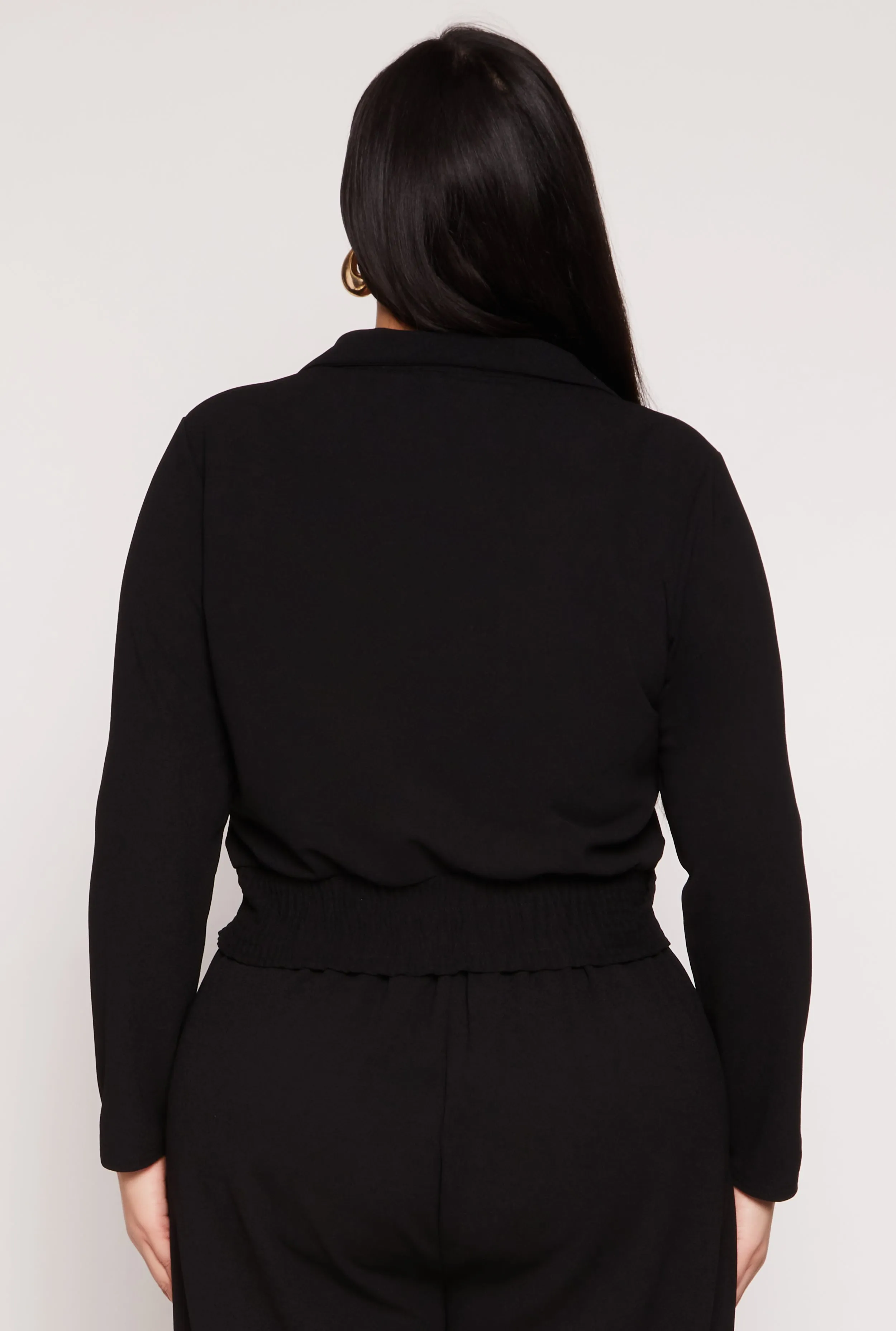 Plus Size Button Front Smocked Blouse sold by Rainbow product image thumbnail 5