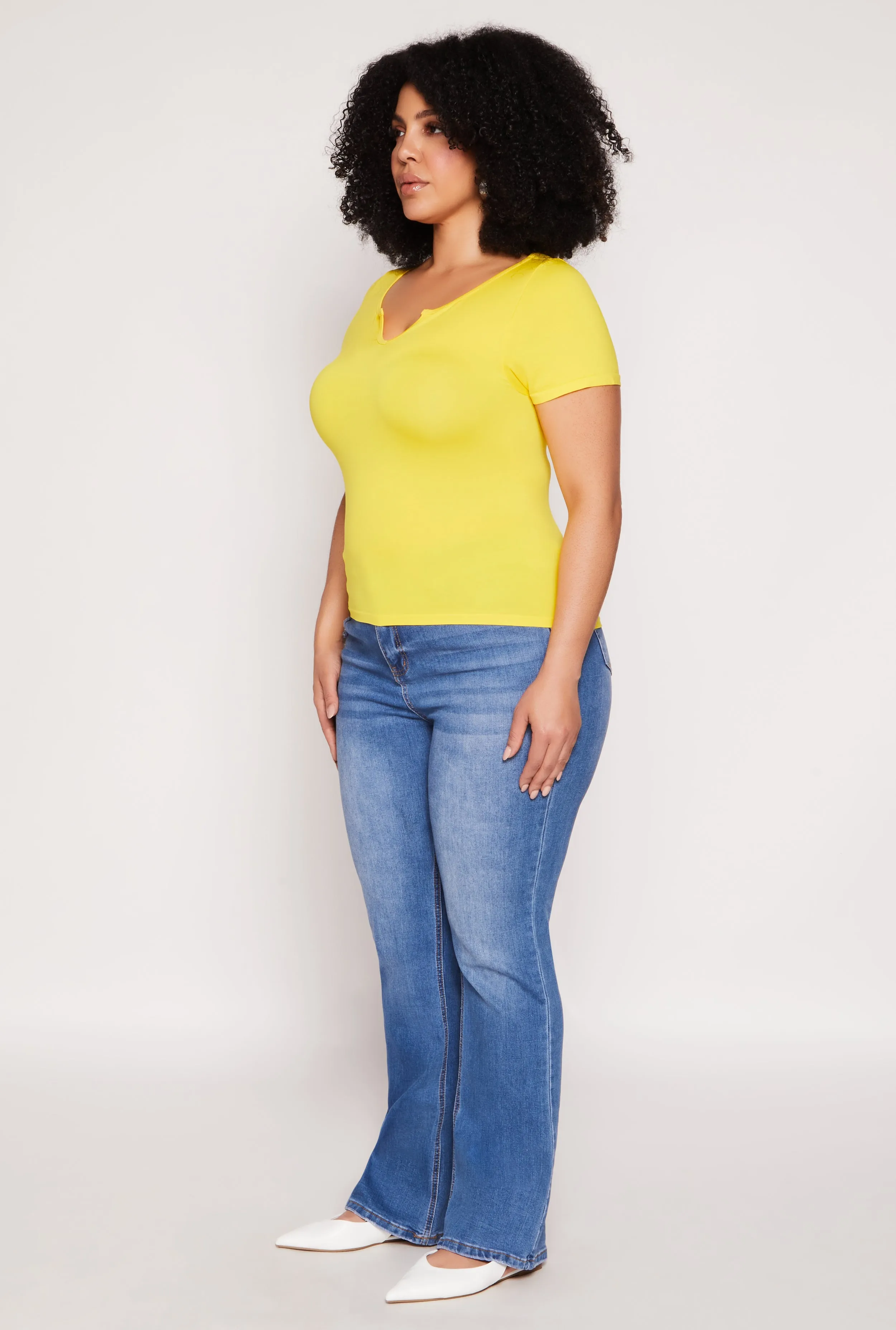 Plus Size Seamless Notch Neck Tee sold by Rainbow product image thumbnail 3