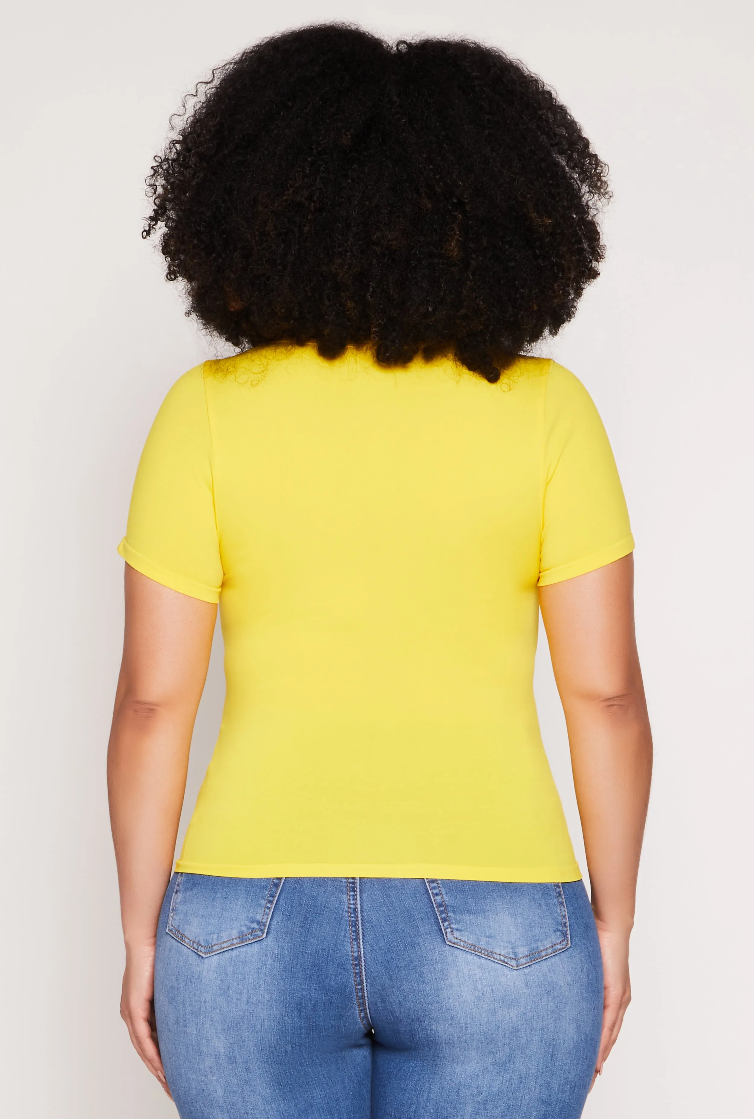 Plus Size Seamless Notch Neck Tee sold by Rainbow product image thumbnail 5