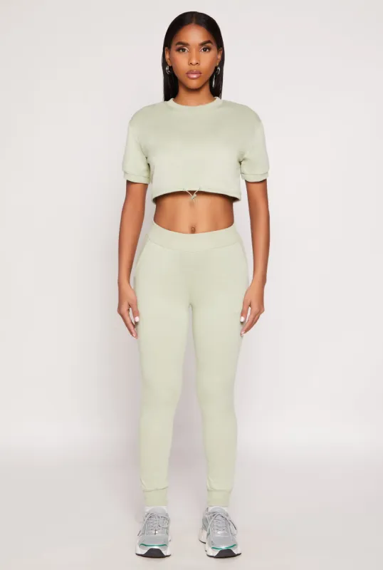 French Terry Pull On High Waisted Joggers sold by Rainbow