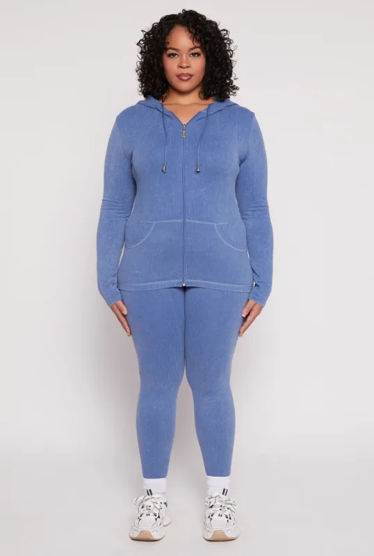 Plus Size Seamless Acid Wash Leggings sold by Rainbow