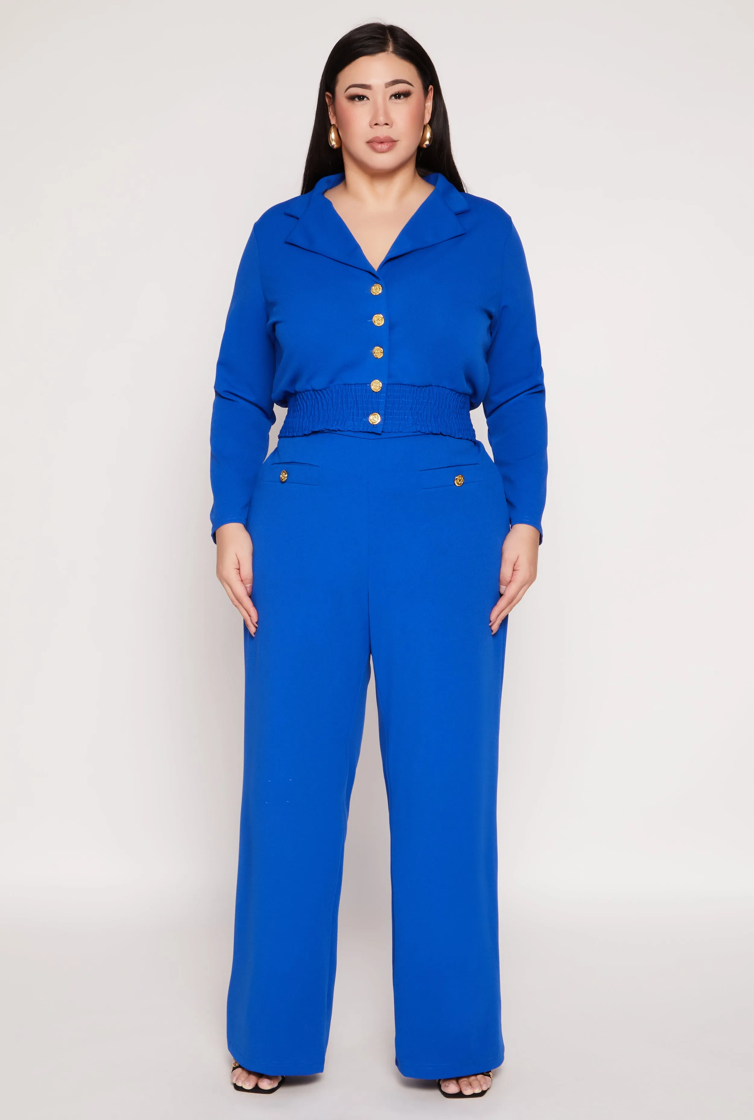 Plus Size Crepe Knit Wide Leg Dress Pants sold by Rainbow