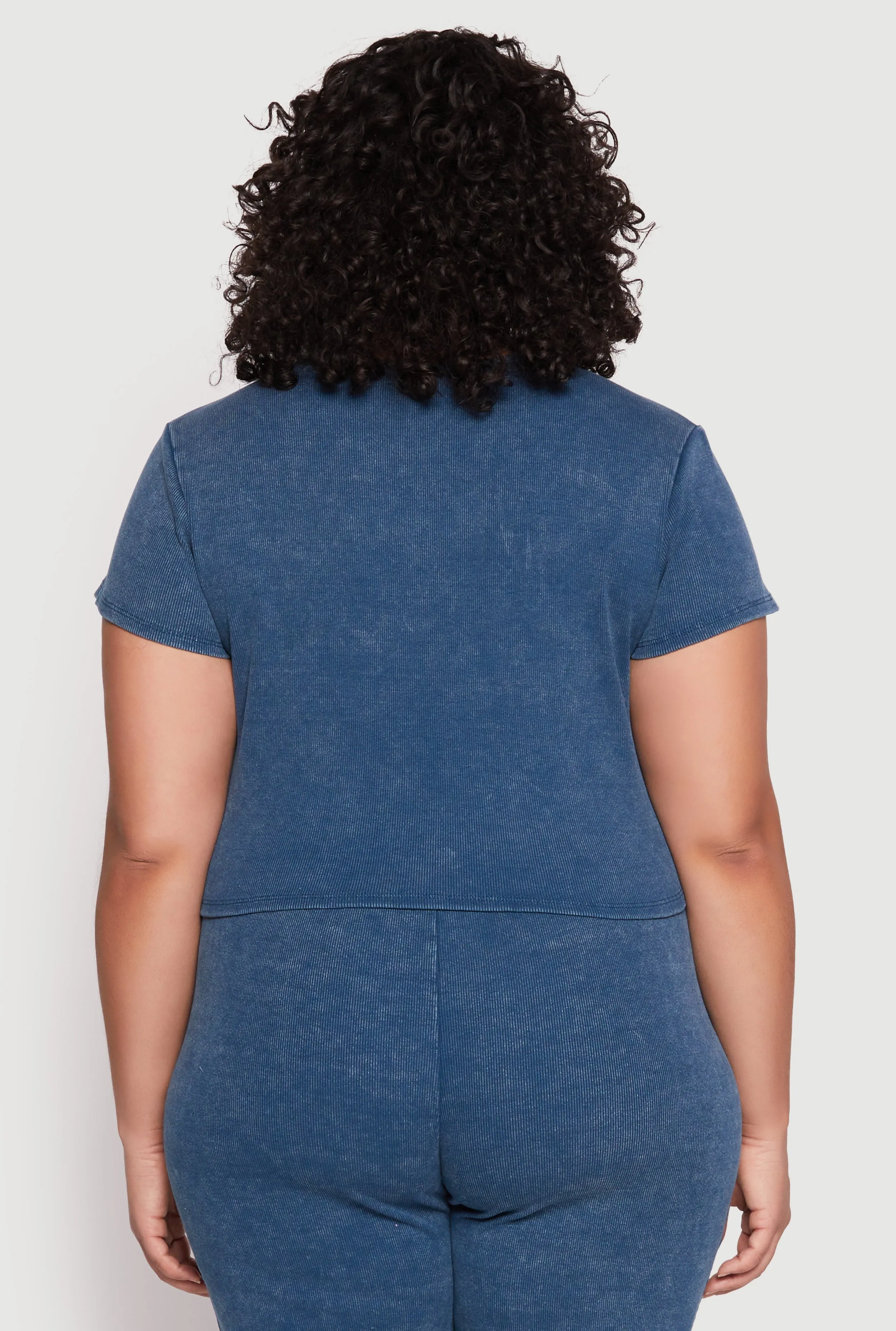 Plus Size Almost Famous Acid Wash Crop Top sold by Rainbow product image thumbnail 5