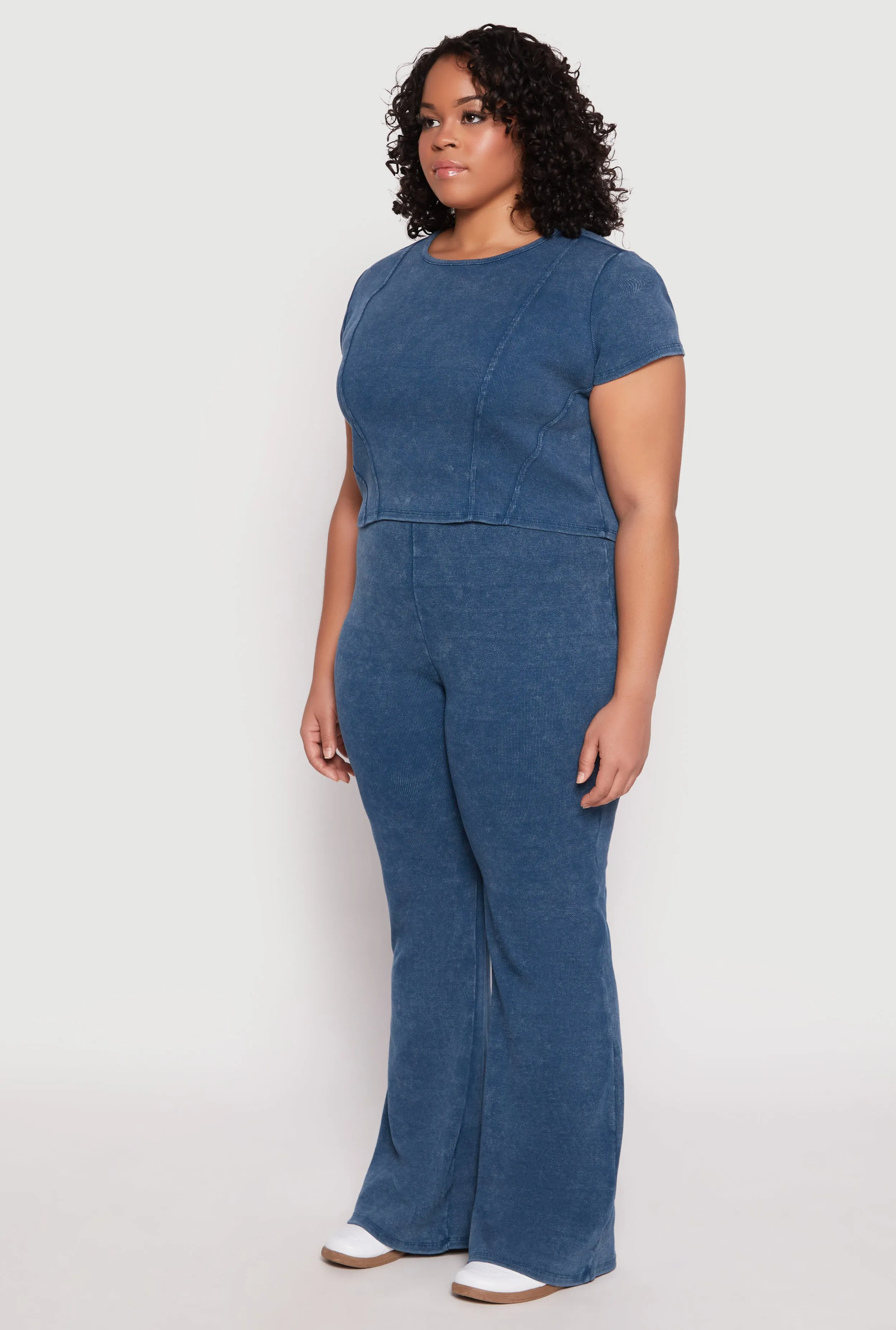 Plus Size Almost Famous Acid Wash Crop Top sold by Rainbow product image thumbnail 3