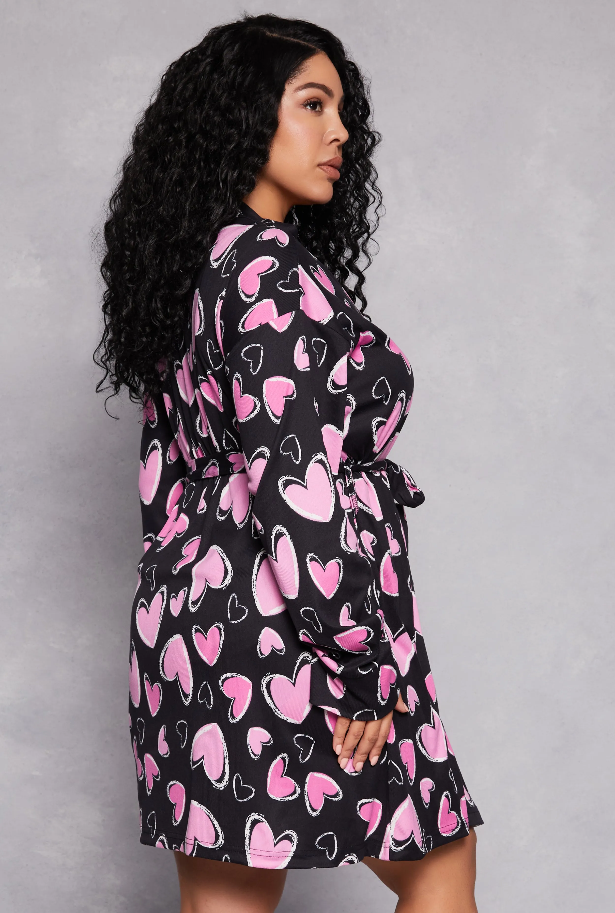 Plus Size Heart Print Cami Nightgown with Robe sold by Rainbow product image thumbnail 2