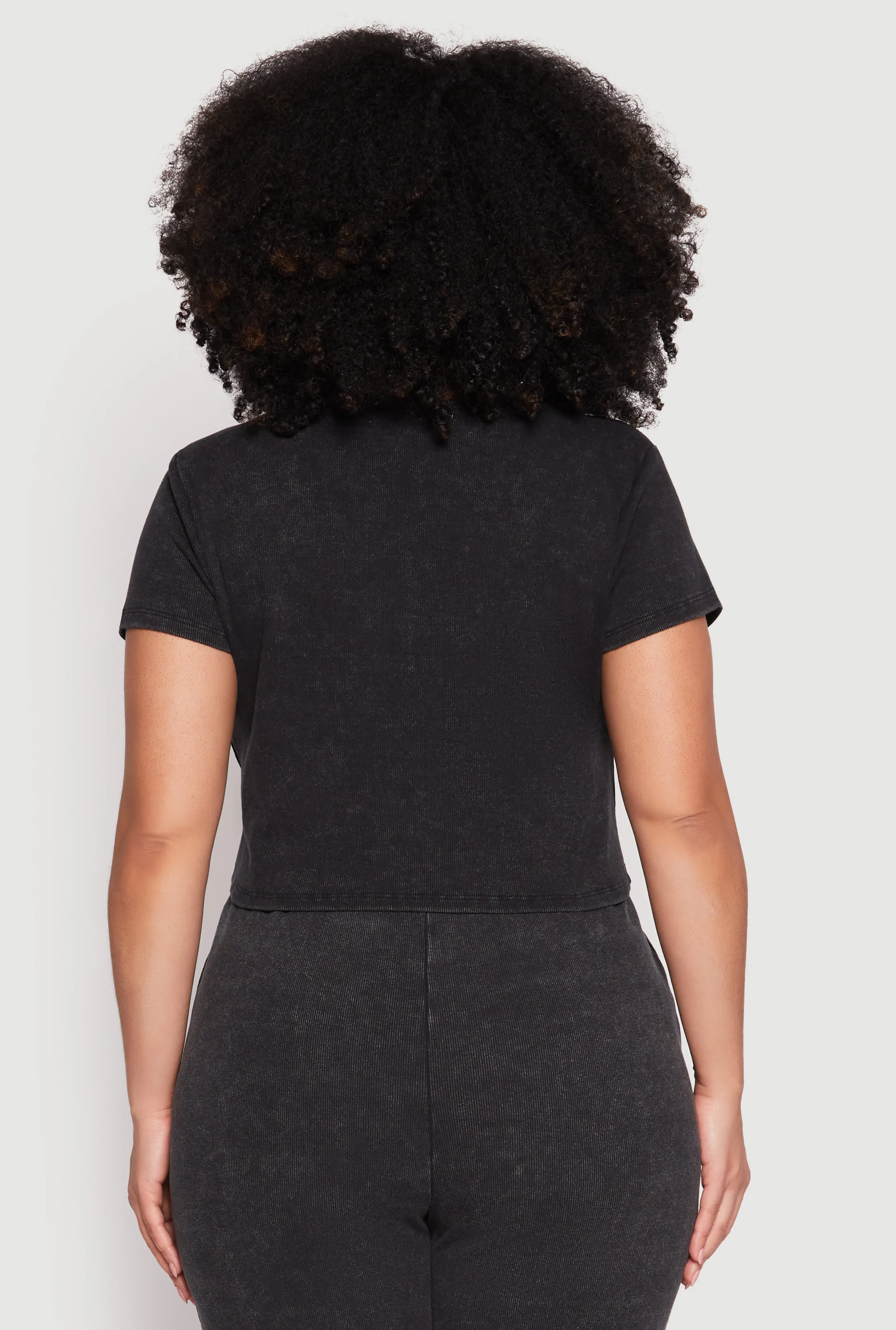 Plus Size Almost Famous Acid Wash Crop Top sold by Rainbow product image thumbnail 5