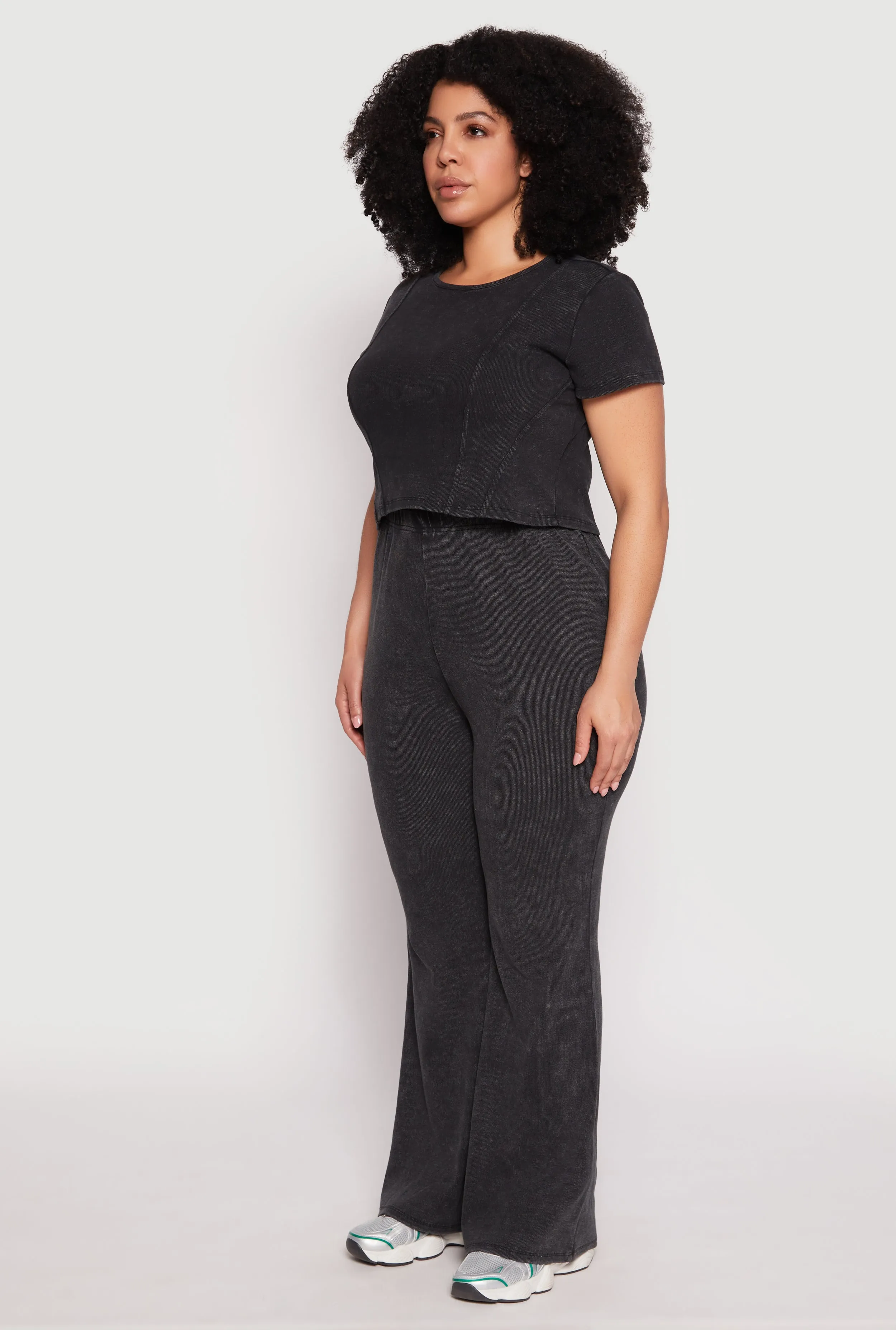 Plus Size Almost Famous Acid Wash Crop Top sold by Rainbow product image thumbnail 3