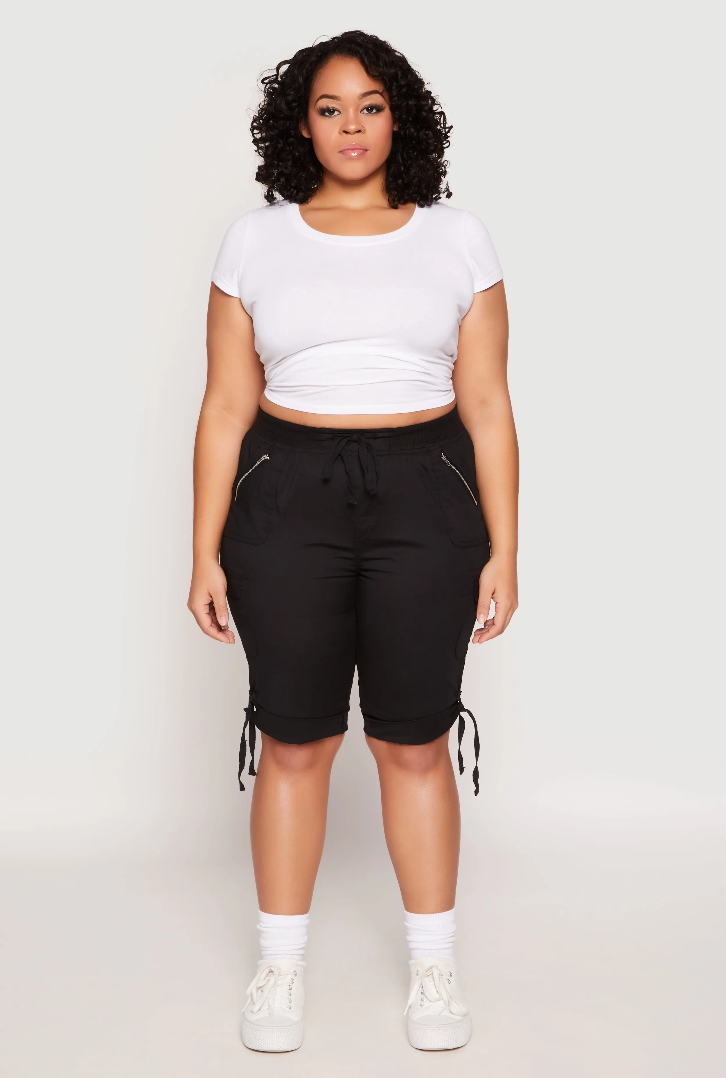 Plus Size Zip Pocket Bermuda Shorts sold by Rainbow