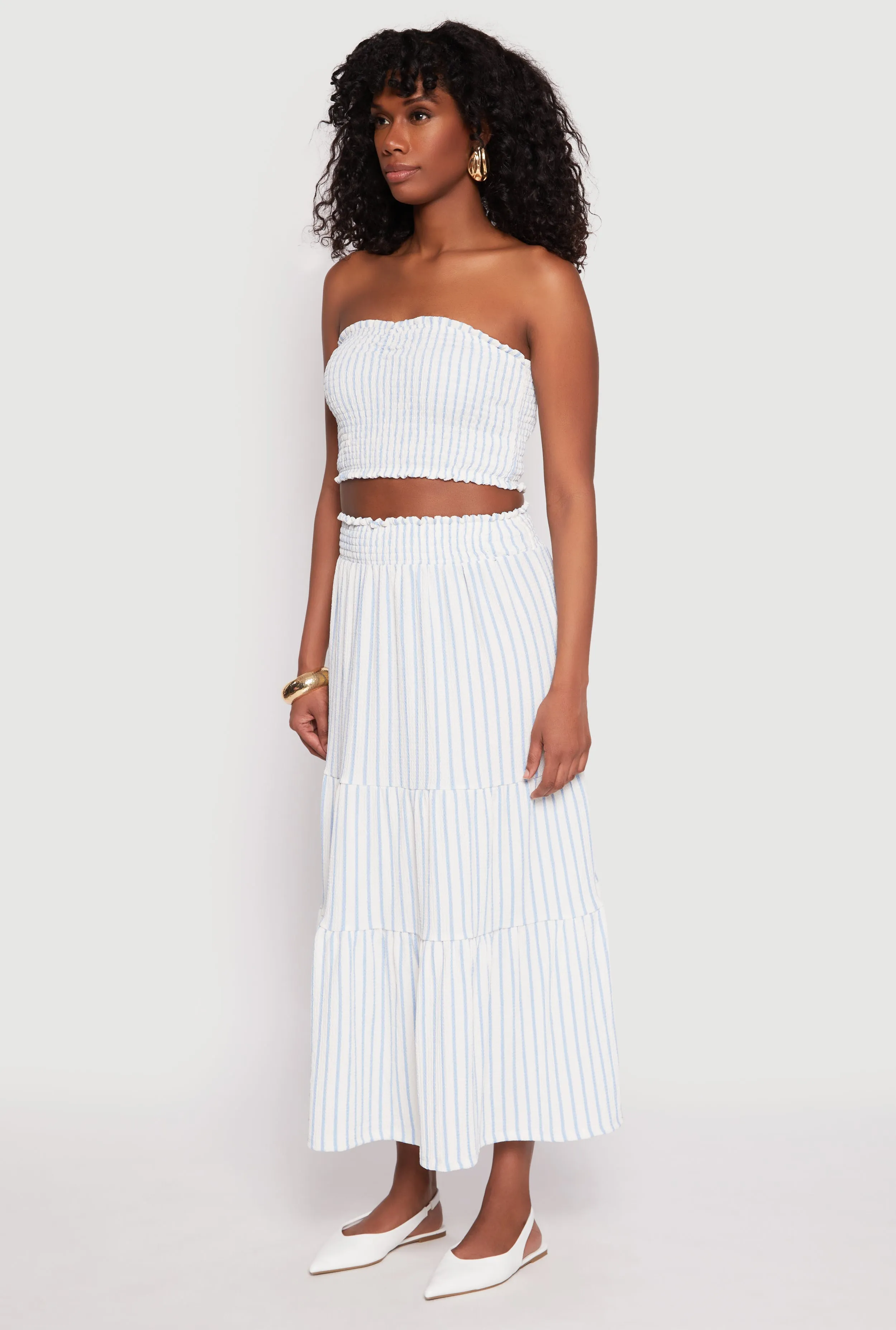 Almost Famous Striped Smocked Tube Top sold by Rainbow product image thumbnail 3