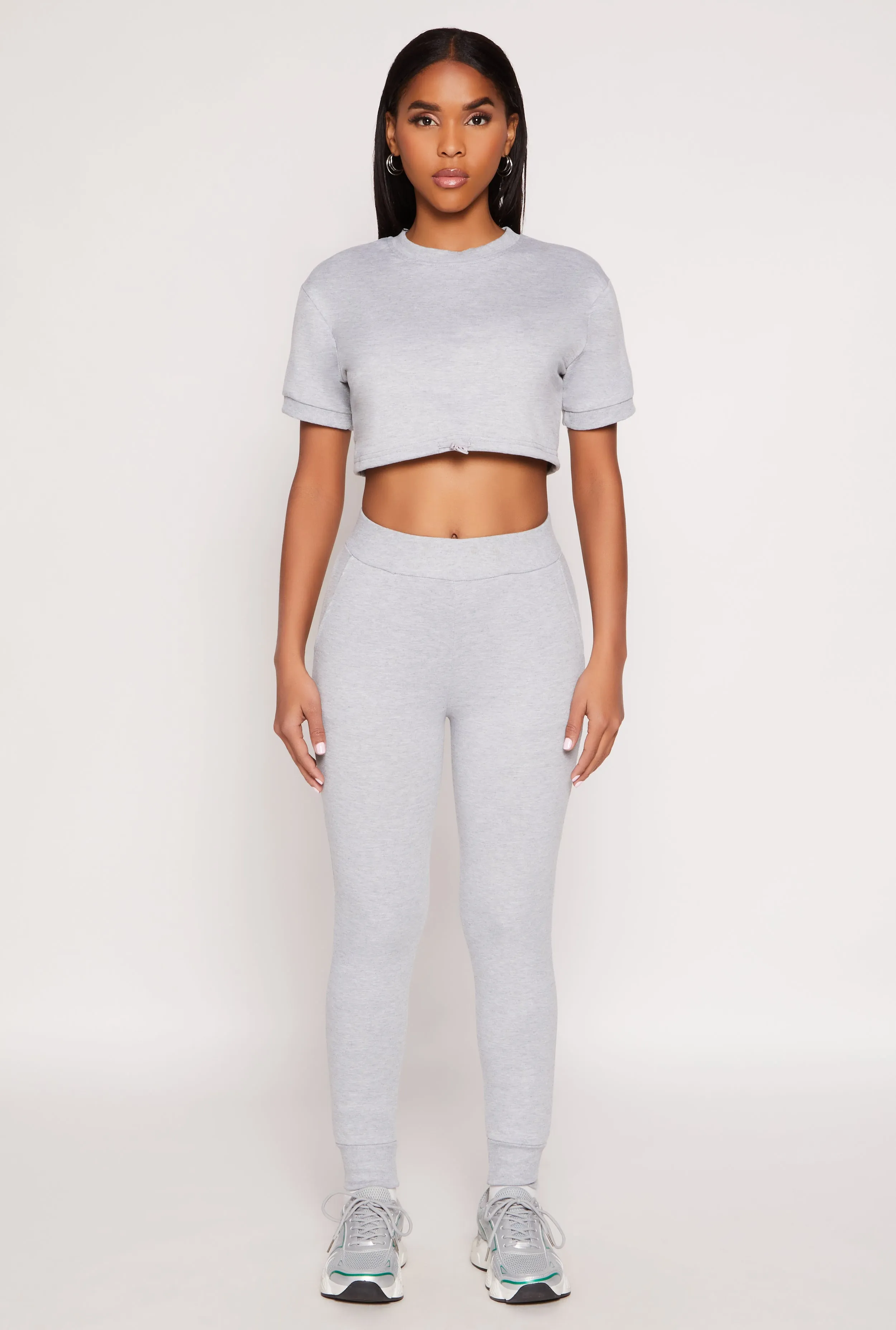 French Terry Pull On High Waisted Joggers sold by Rainbow