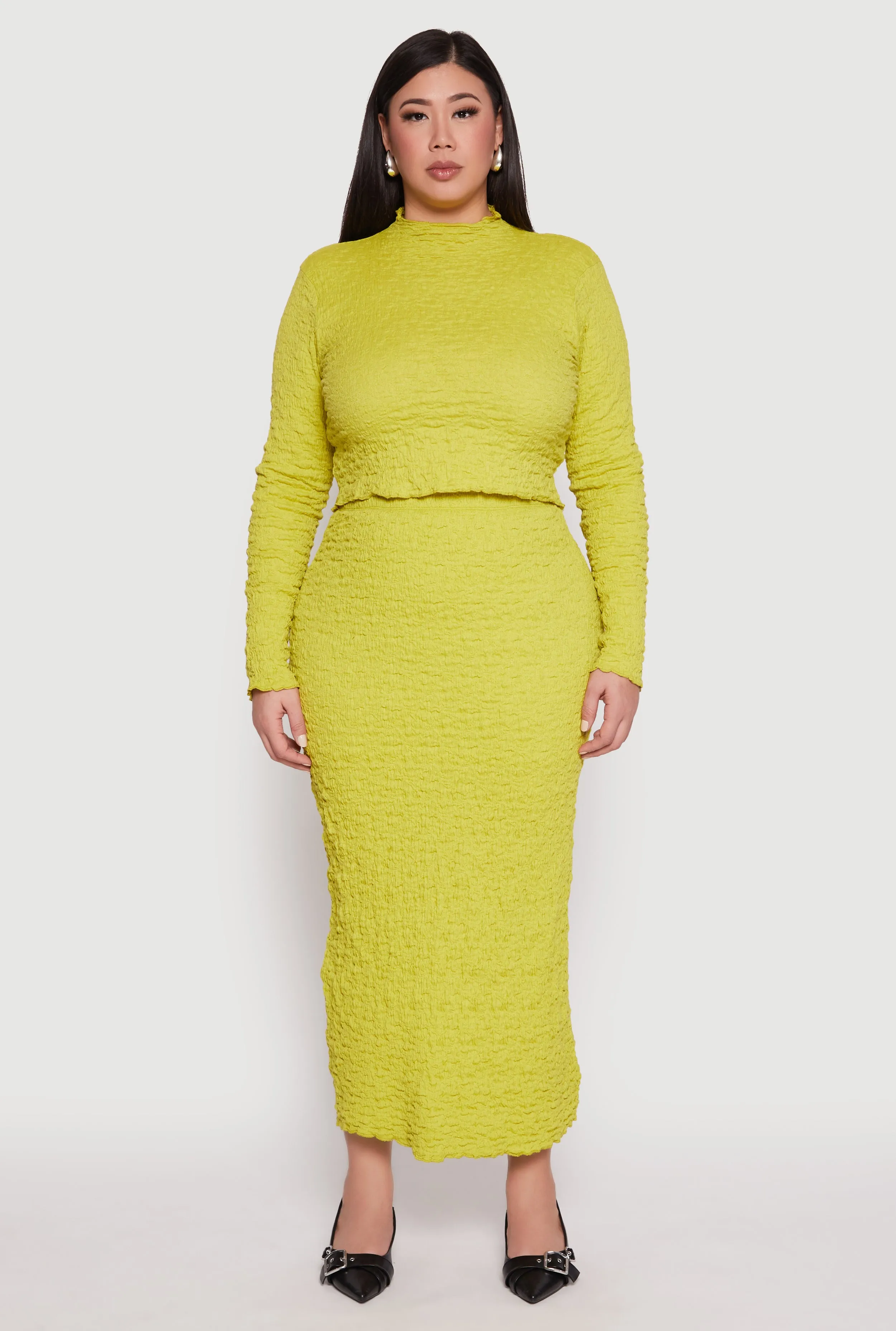 Plus Size Almost Famous Textured Knit Maxi Skirt sold by Rainbow