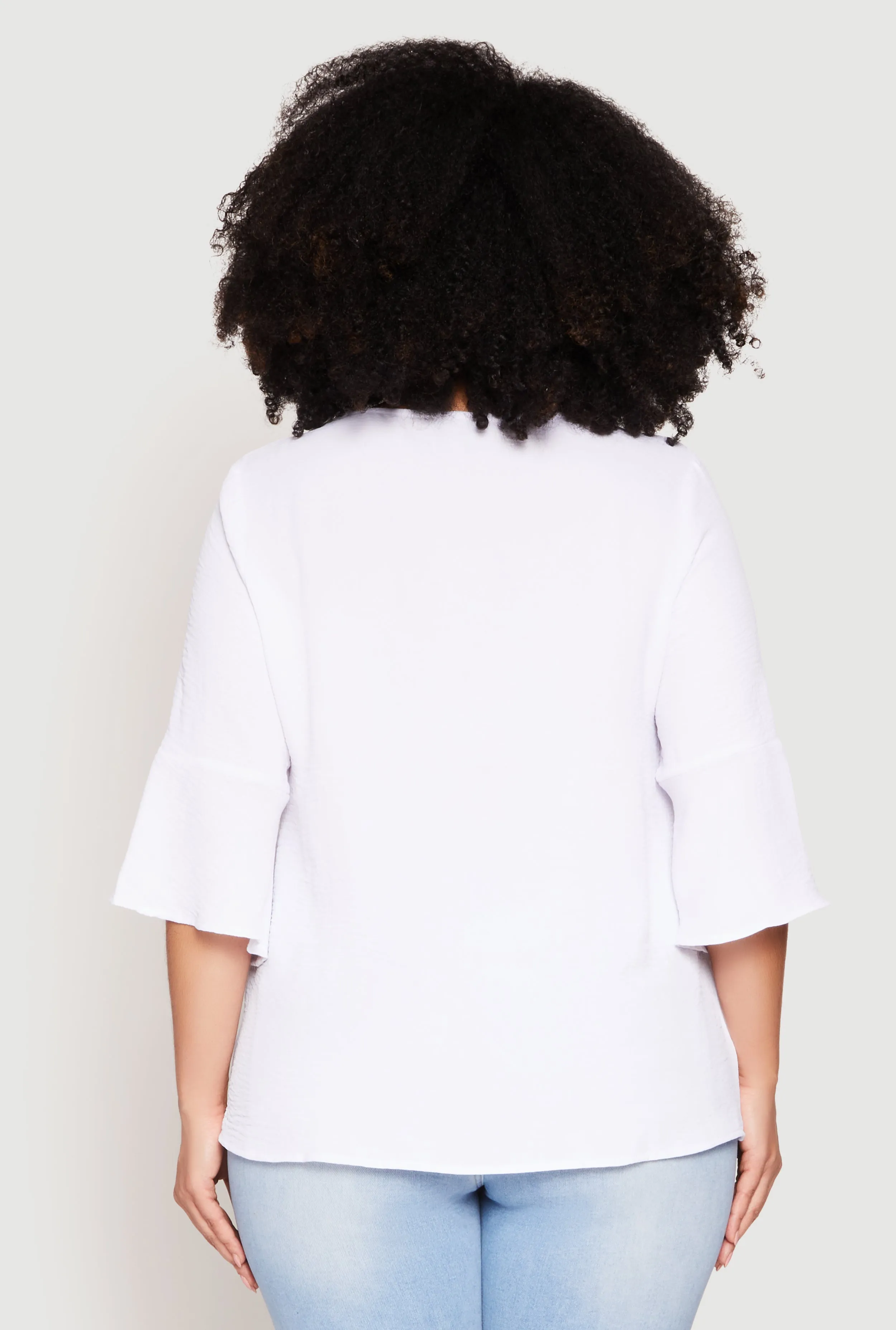 Plus Size Airy Quarter Bell Sleeve Blouse sold by Rainbow product image thumbnail 5