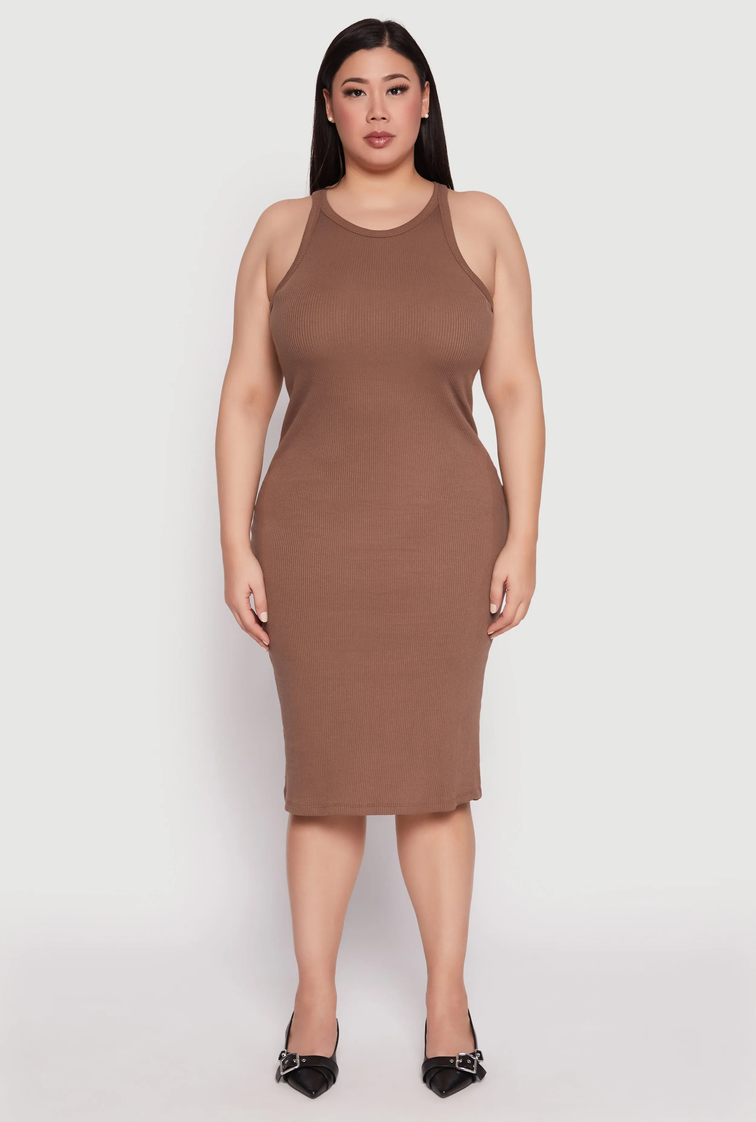 Plus Size Almost Famous Racerback Tank Dress sold by Rainbow