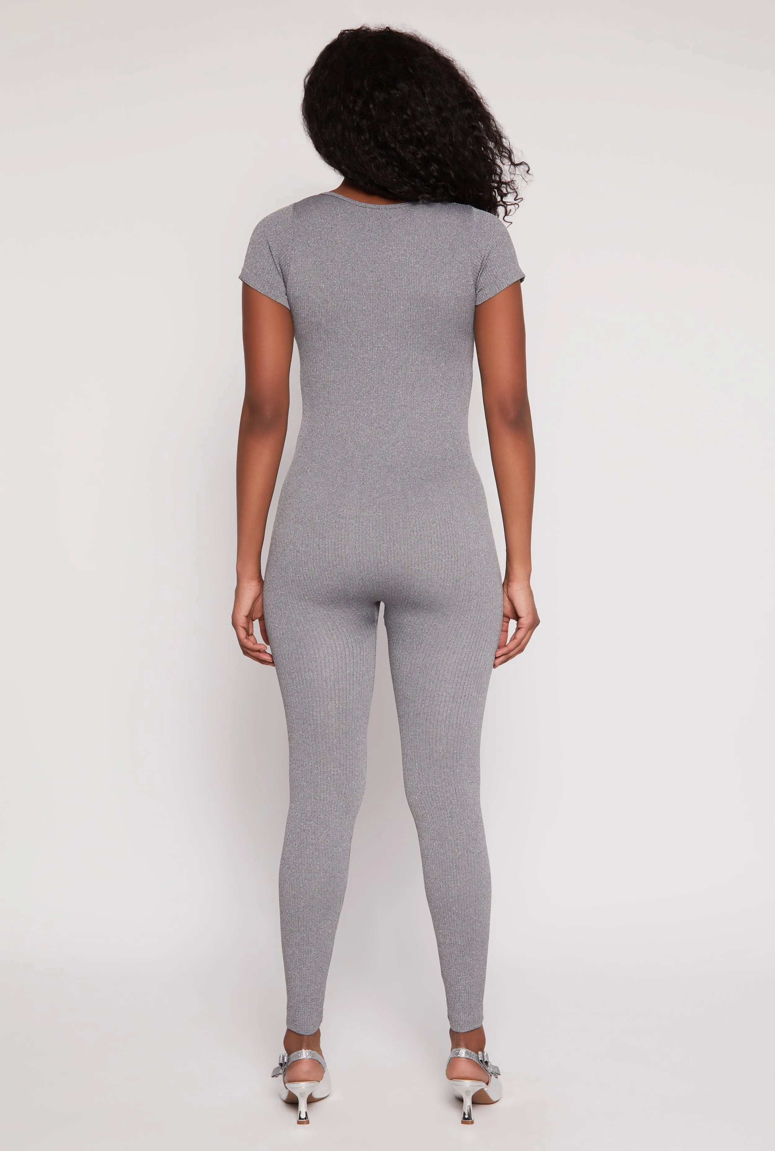 Seamless Notch Neck Rib Knit Catsuit sold by Rainbow product image thumbnail 3