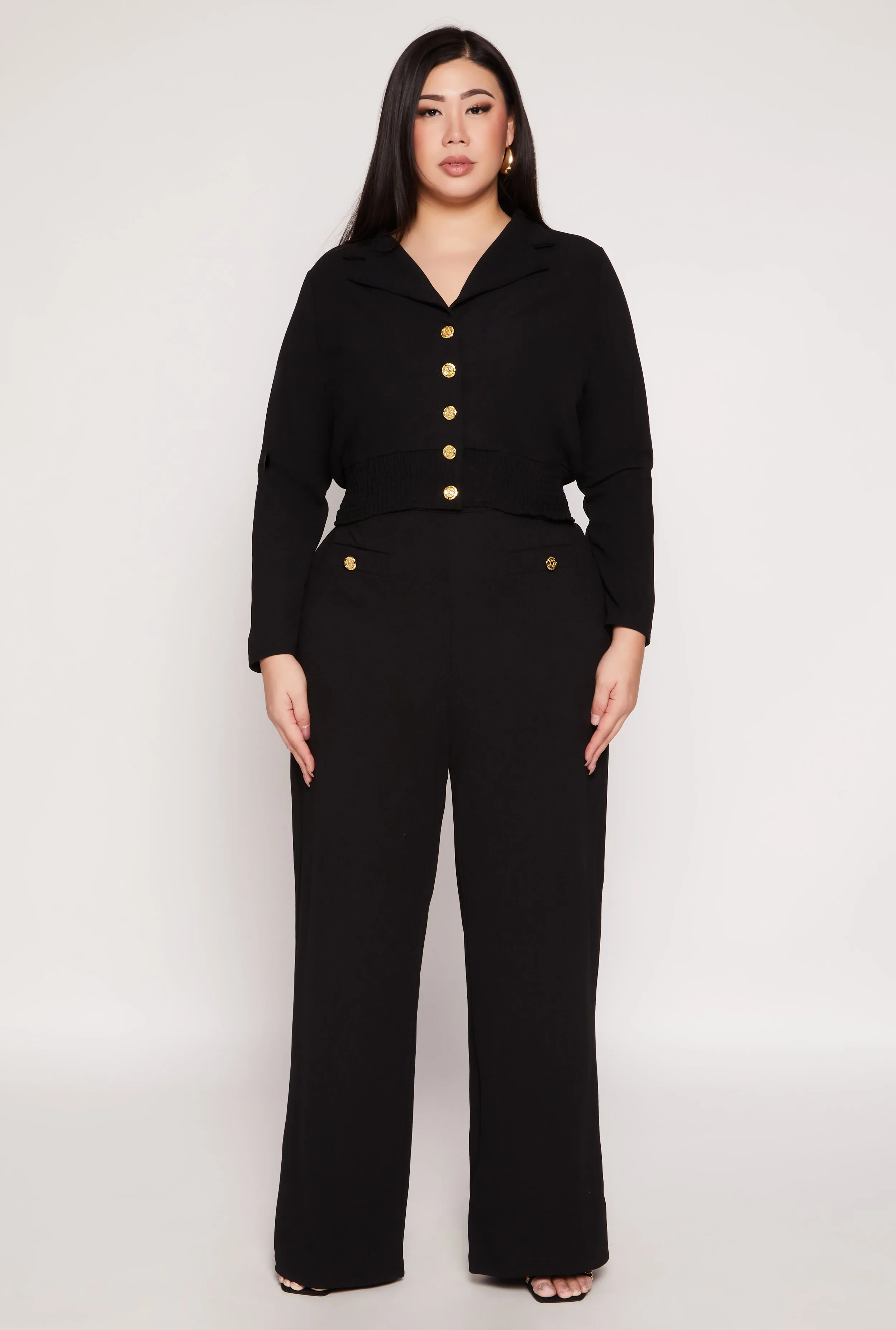 Plus Size Crepe Knit Wide Leg Dress Pants sold by Rainbow