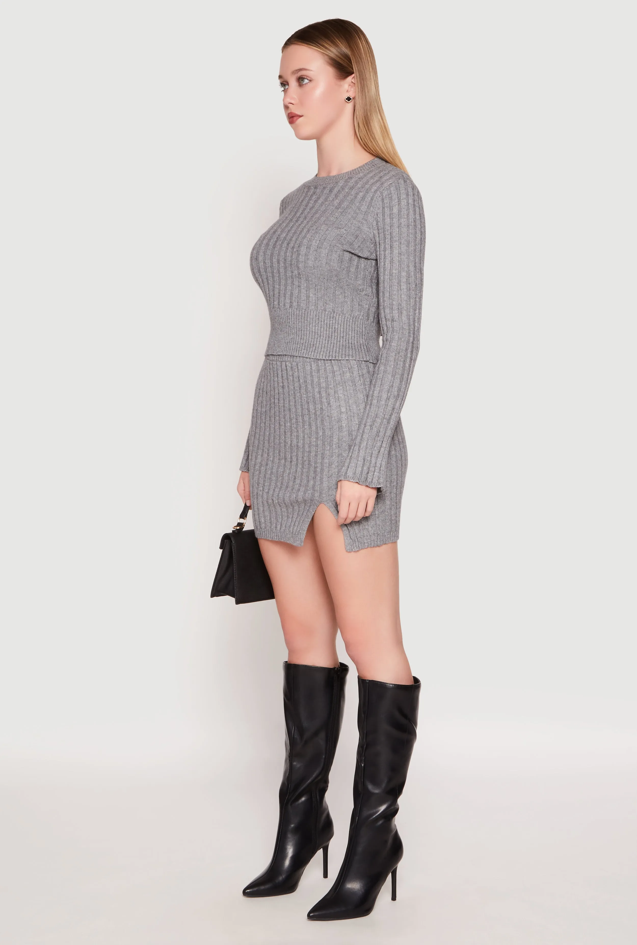 Almost Famous Ribbed Knit Long Sleeve Sweater sold by Rainbow product image thumbnail 3