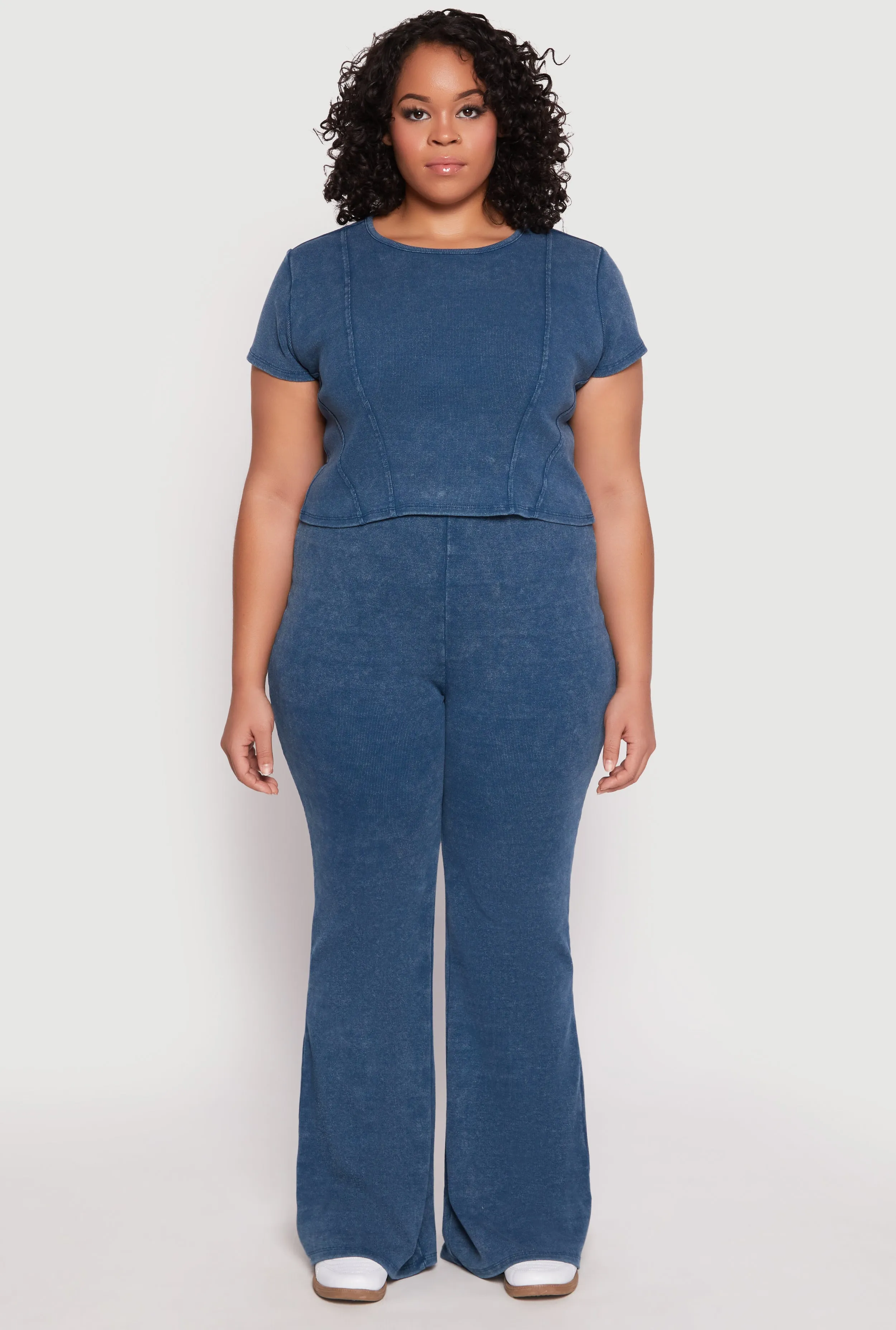 Plus Size Almost Famous Acid Wash Flare Pants sold by Rainbow