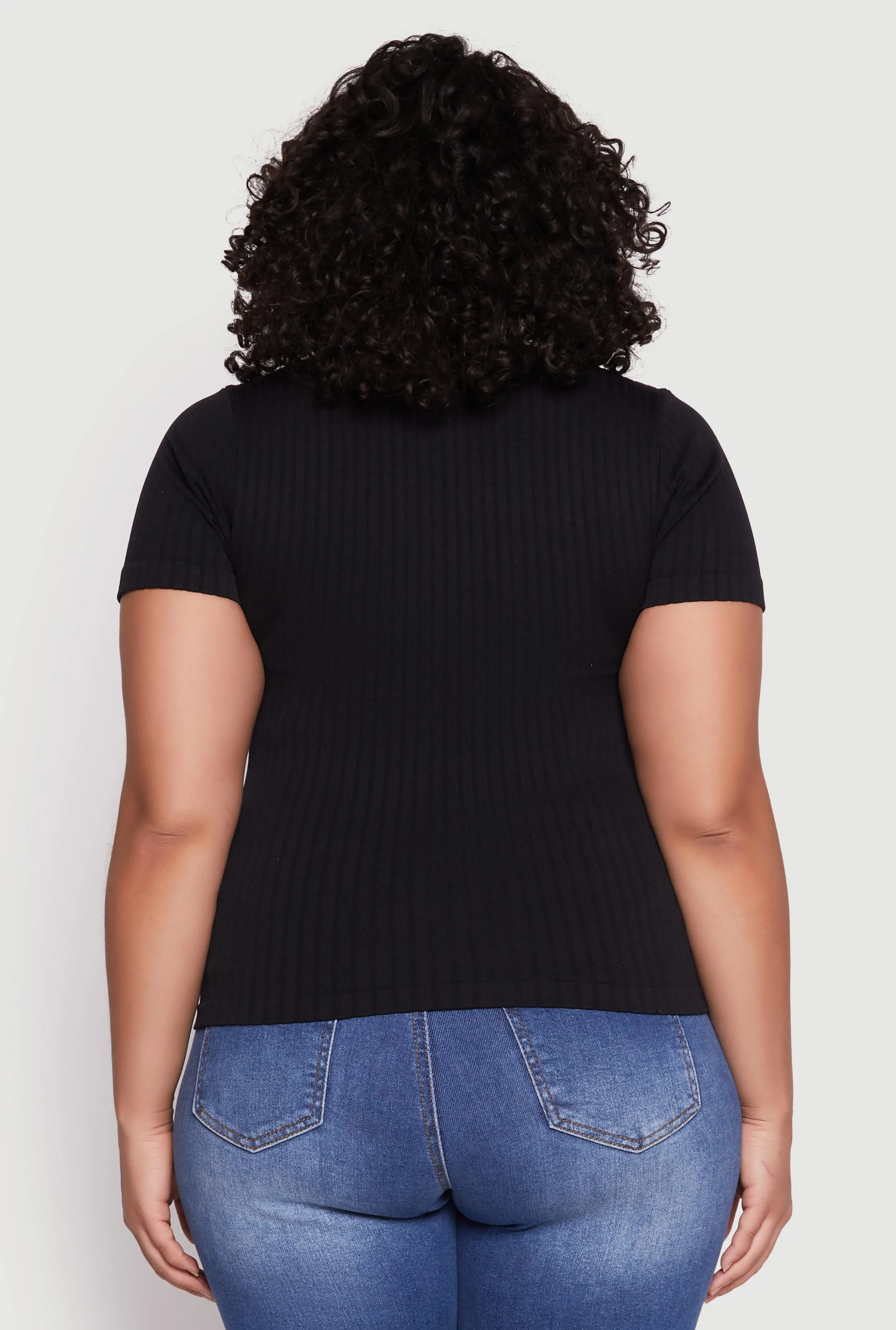 Plus Size Basic Ribbed Knit Seamless Top sold by Rainbow product image thumbnail 5