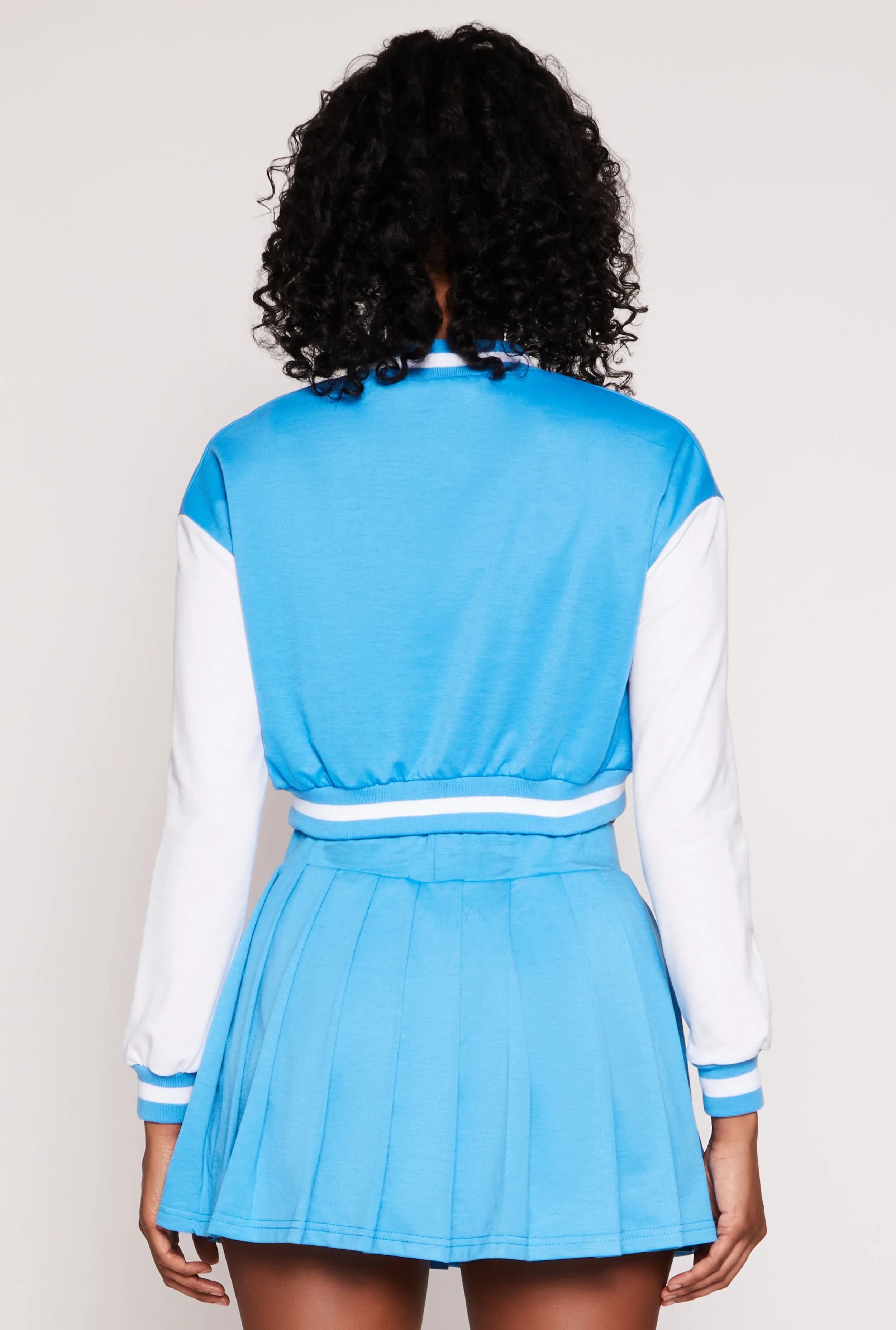 Chenille A Initial Cropped Varsity Jacket sold by Rainbow product image thumbnail 5