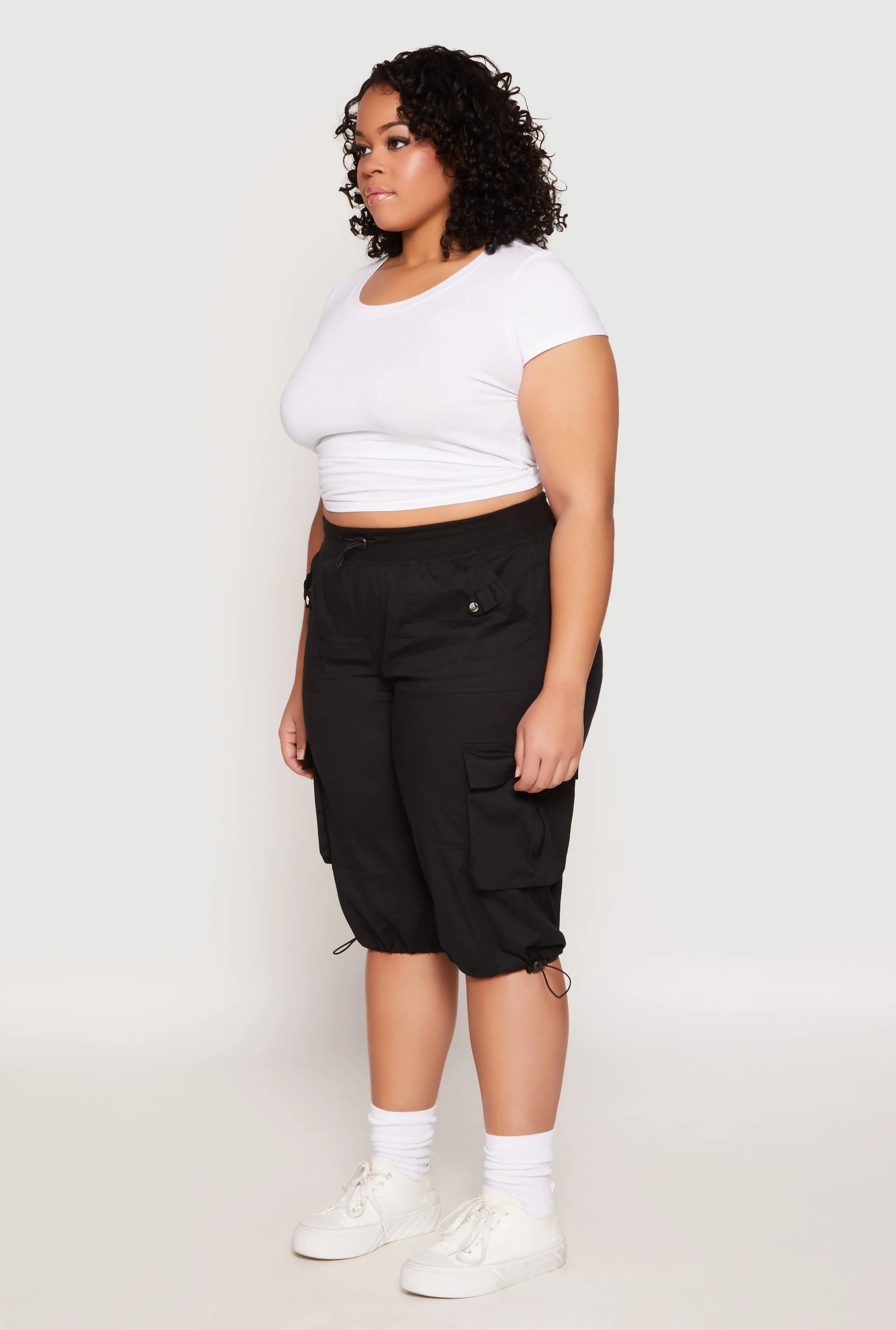 Plus Size Toggle Drawstring Bermuda Cargo Shorts sold by Rainbow product image thumbnail 2