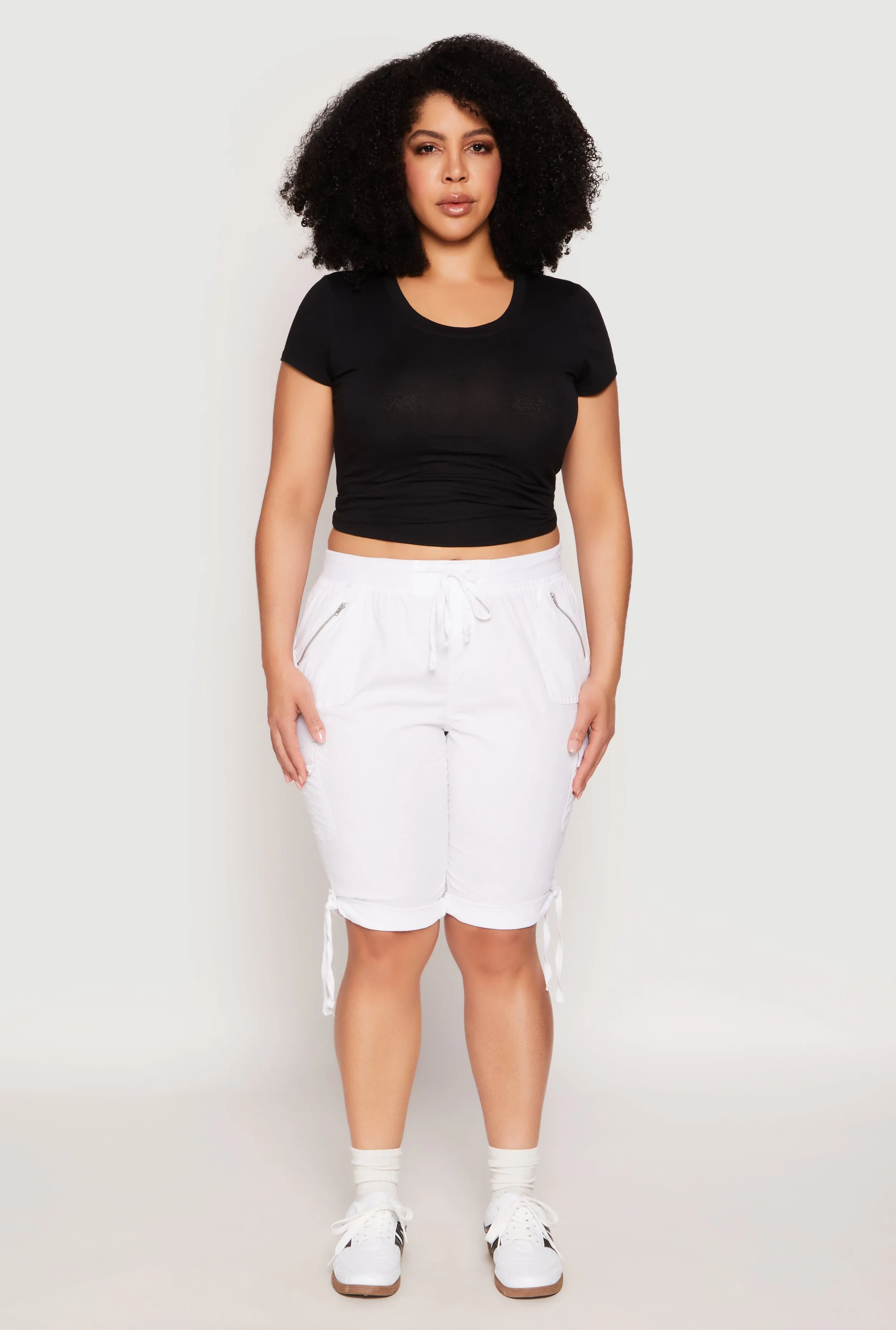 Plus Size Zip Pocket Bermuda Shorts sold by Rainbow