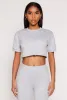 French Terry Toggle Drawstring Hem Crop Top sold by Rainbow