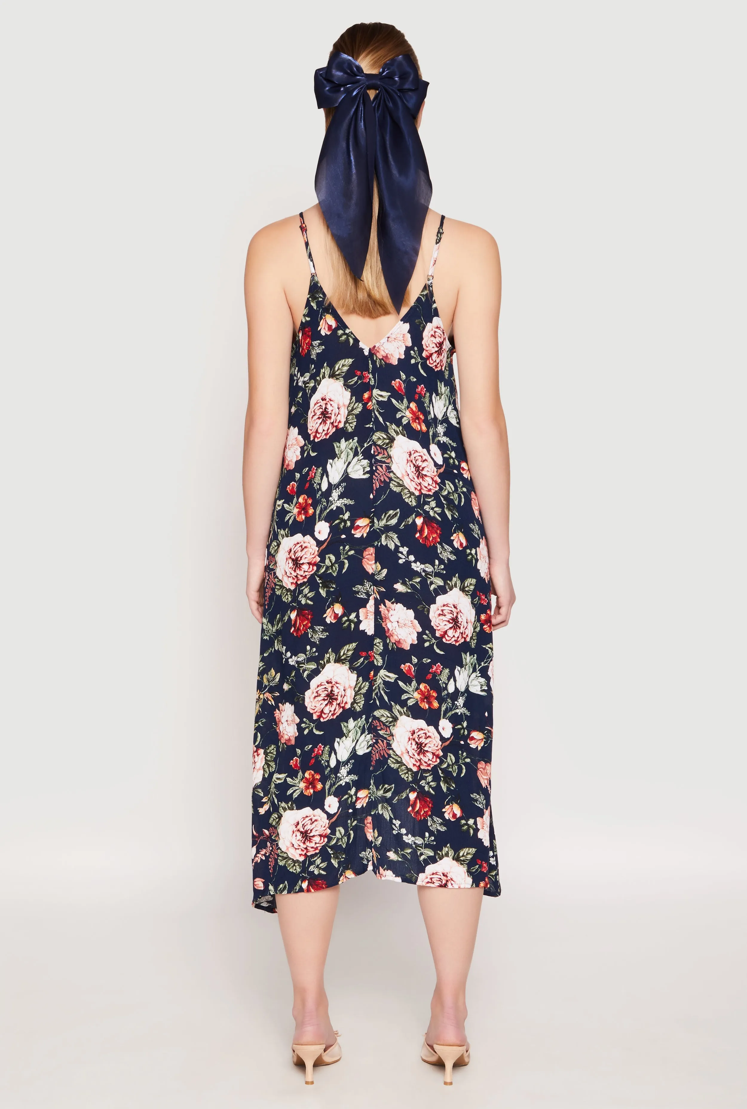 Floral Sharkbite Hem V Neck Dress sold by Rainbow product image thumbnail 3